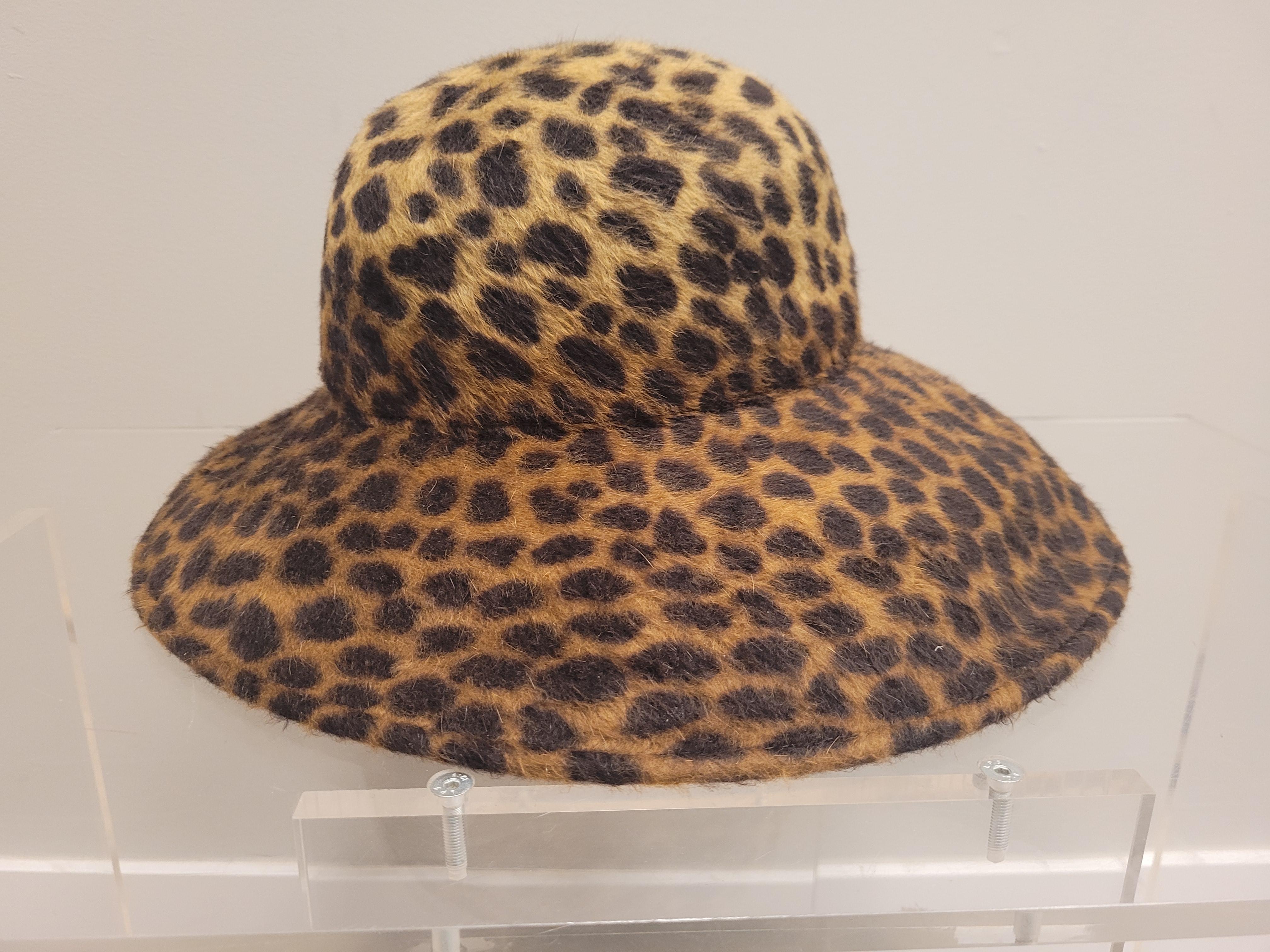 90 s Laura Ashley Leopard Pamela Hat  For Sale 7