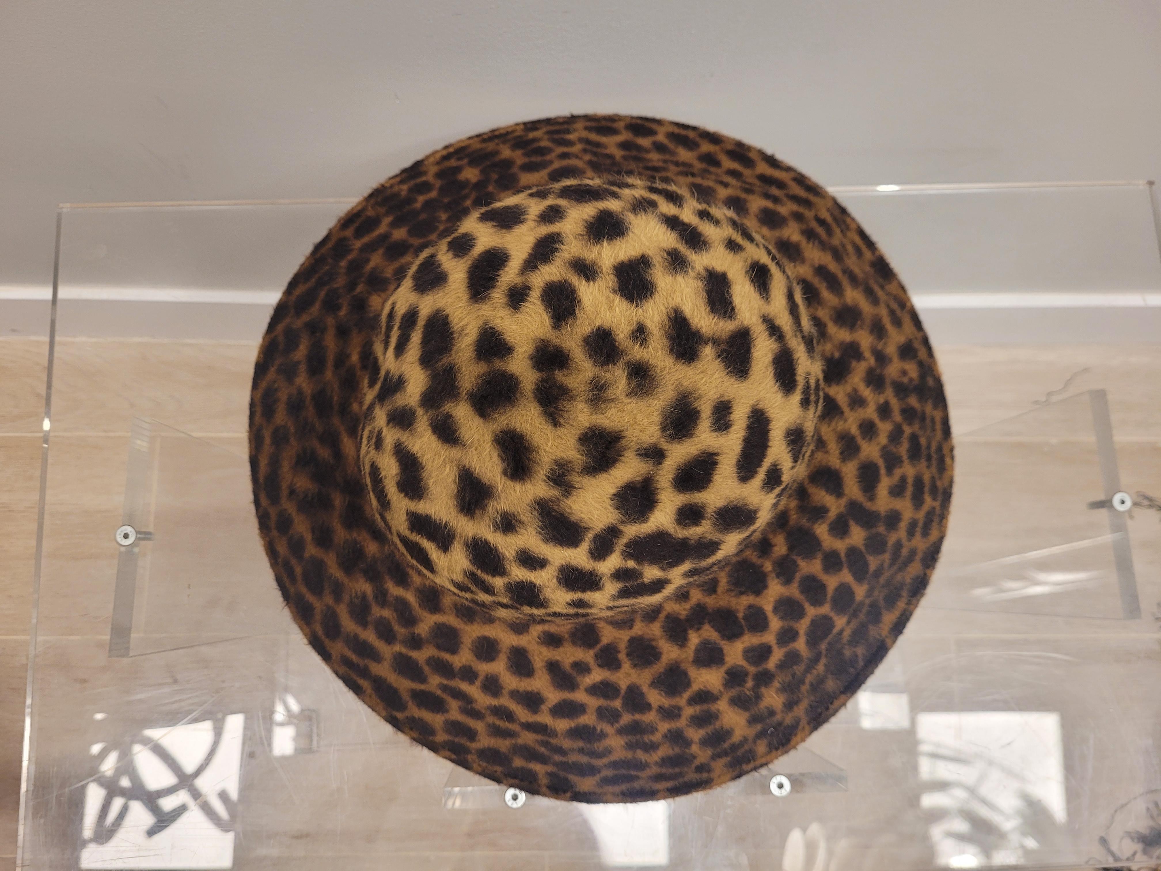 90 s Laura Ashley Leopard Pamela Hat  For Sale 8