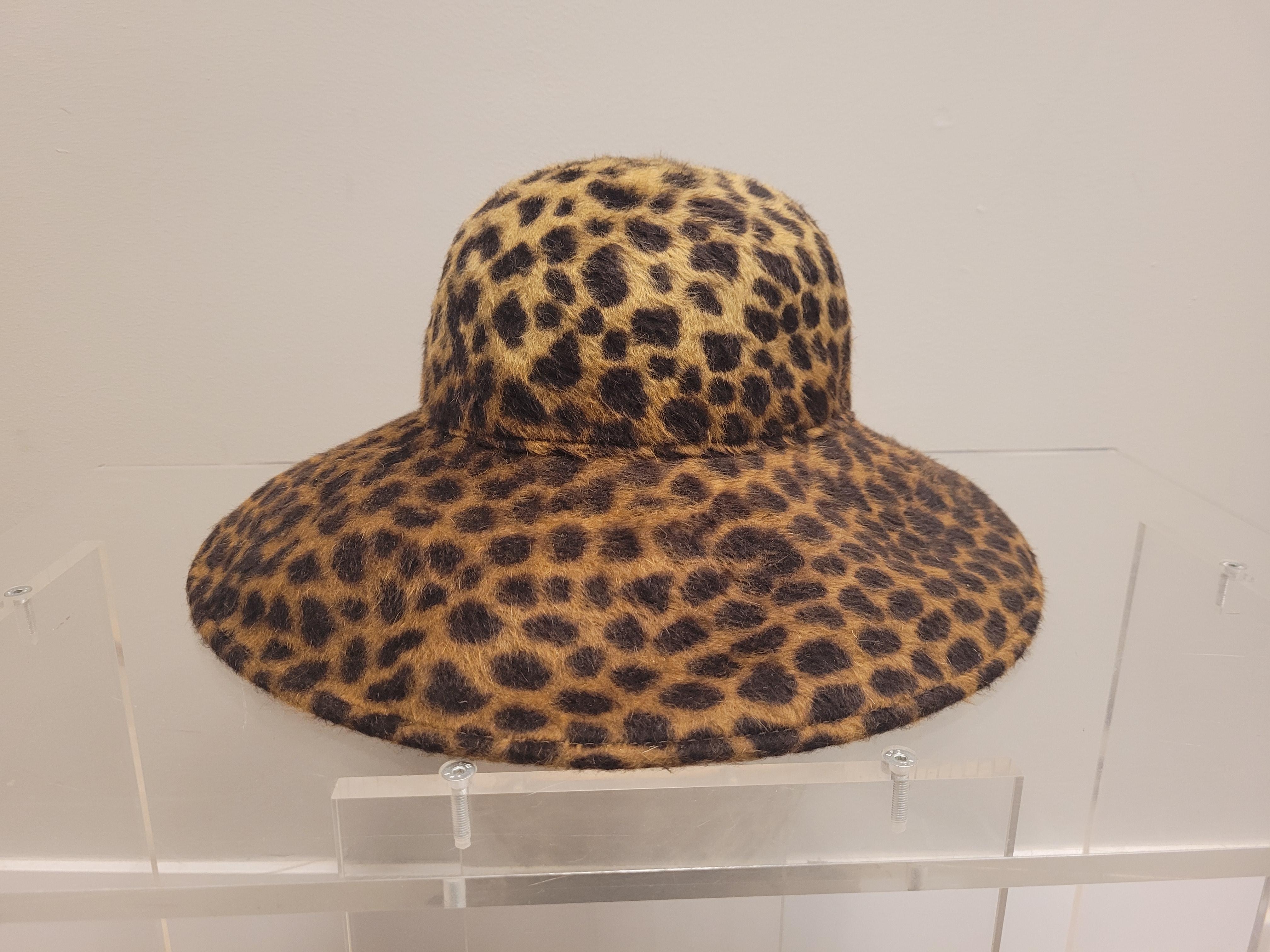 90 s Laura Ashley Leopard Pamela Hat  For Sale 11