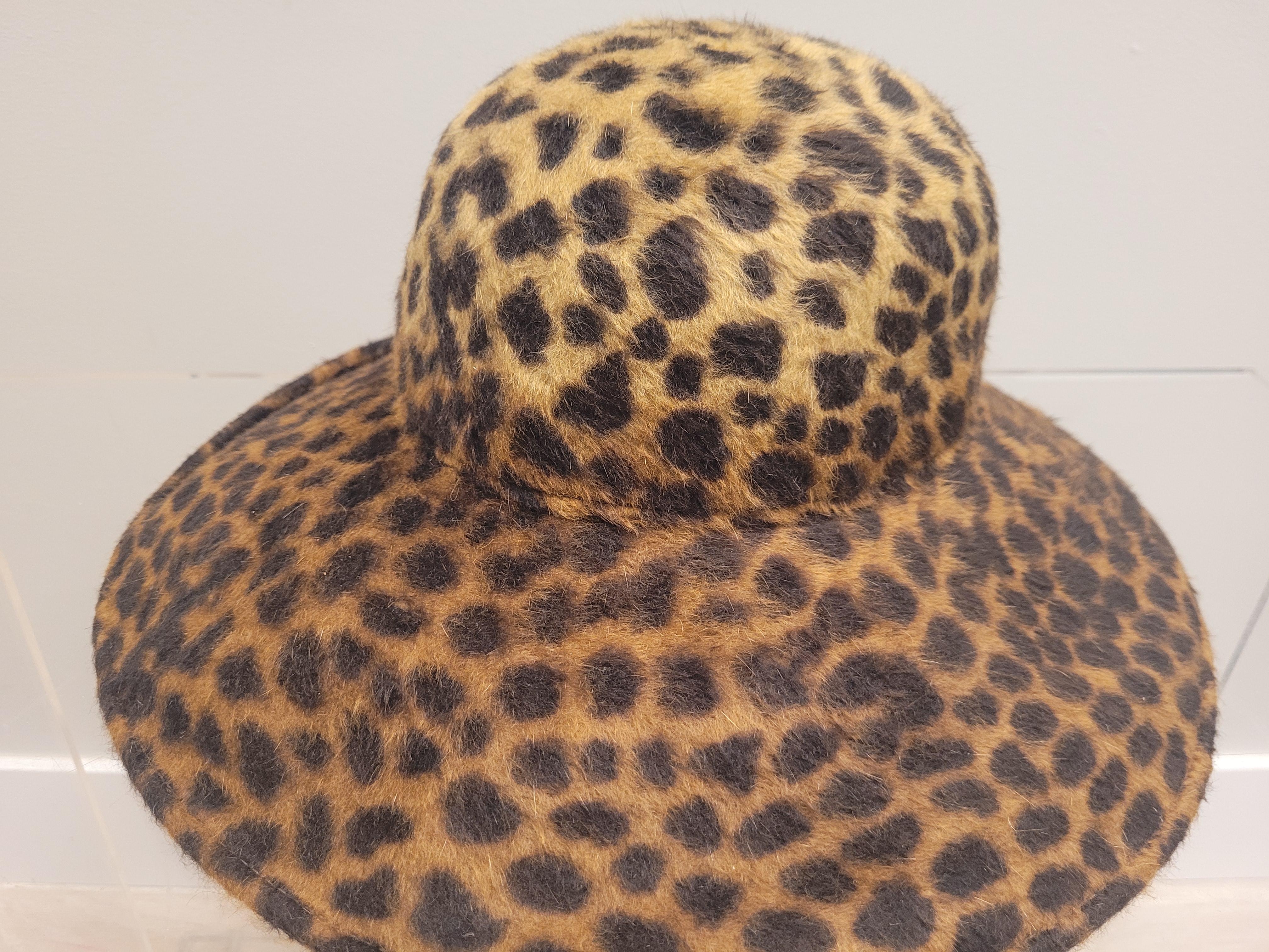 90 s Laura Ashley Leopard Pamela Hat  For Sale 4