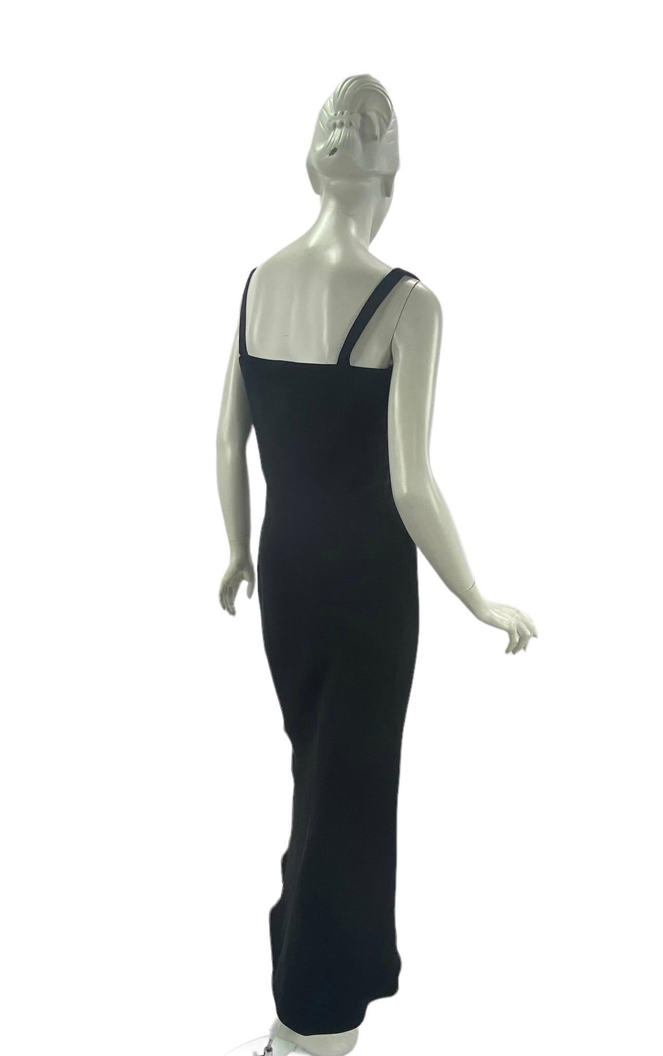 90-er Jahre Vintage Gianni Versace Couture Schwarzes verziertes Kleid im Angebot 1
