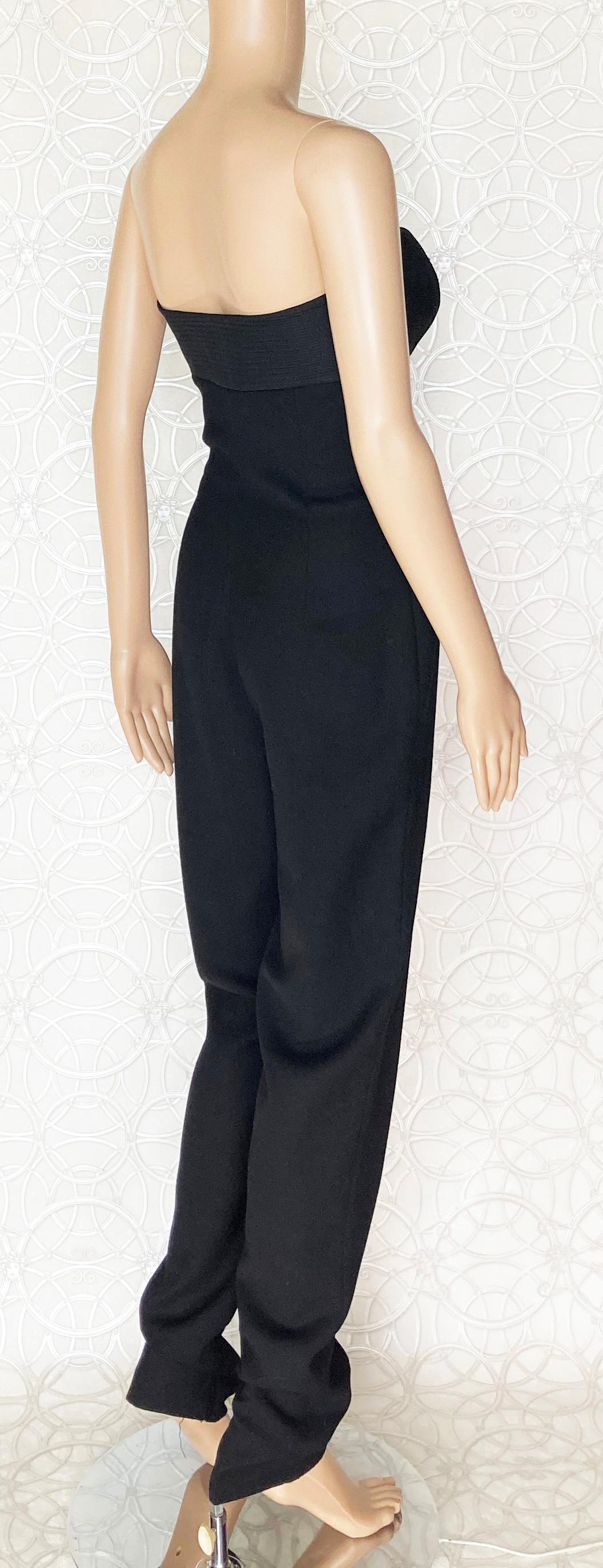90-s Vintage Gianni Versace Couture Strapless Black Jumpsuit 38 - 2 For Sale 7