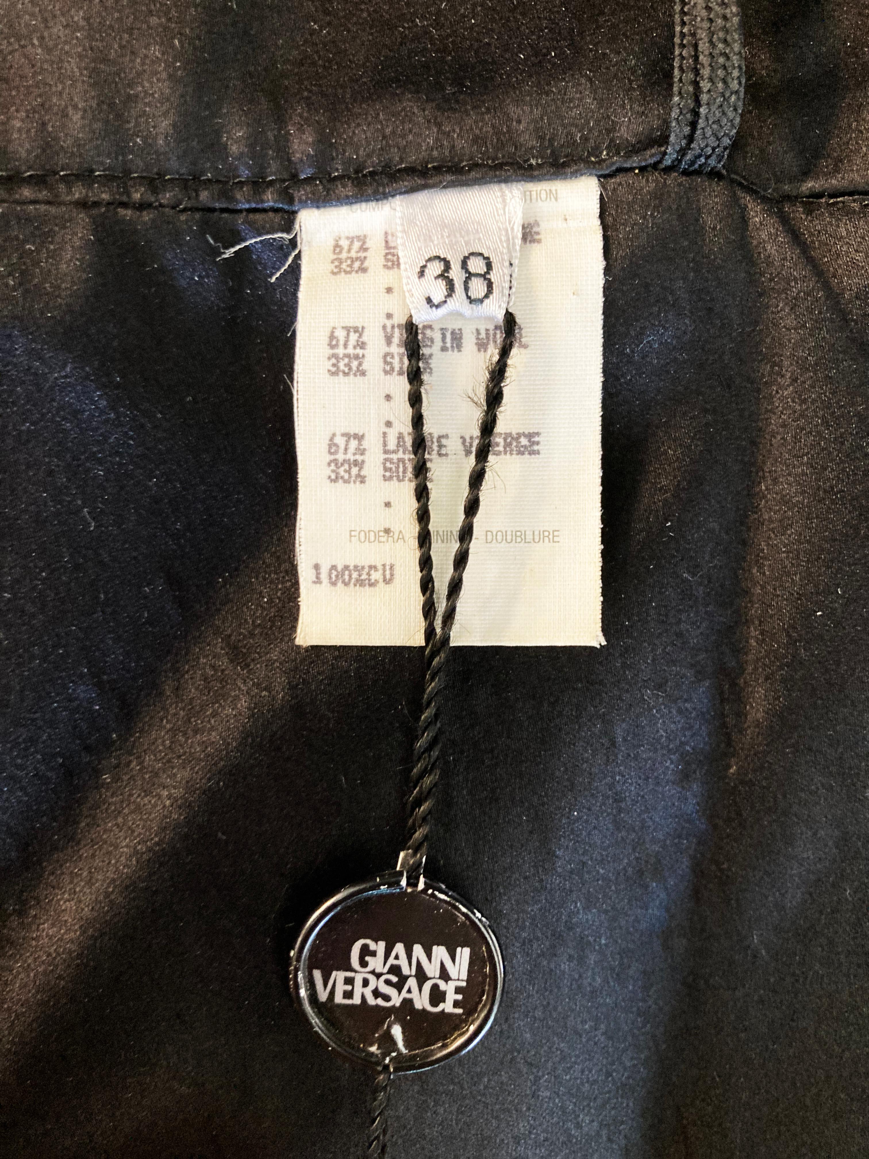 90-s Vintage Gianni Versace Couture Strapless Black Jumpsuit 38 - 2 For Sale 11