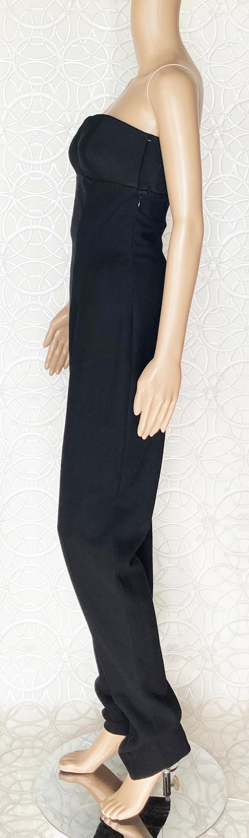 90-s Vintage Gianni Versace Couture Strapless Black Jumpsuit 38 - 2 For Sale 4