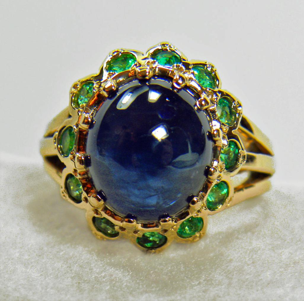 emerald and sapphire ring