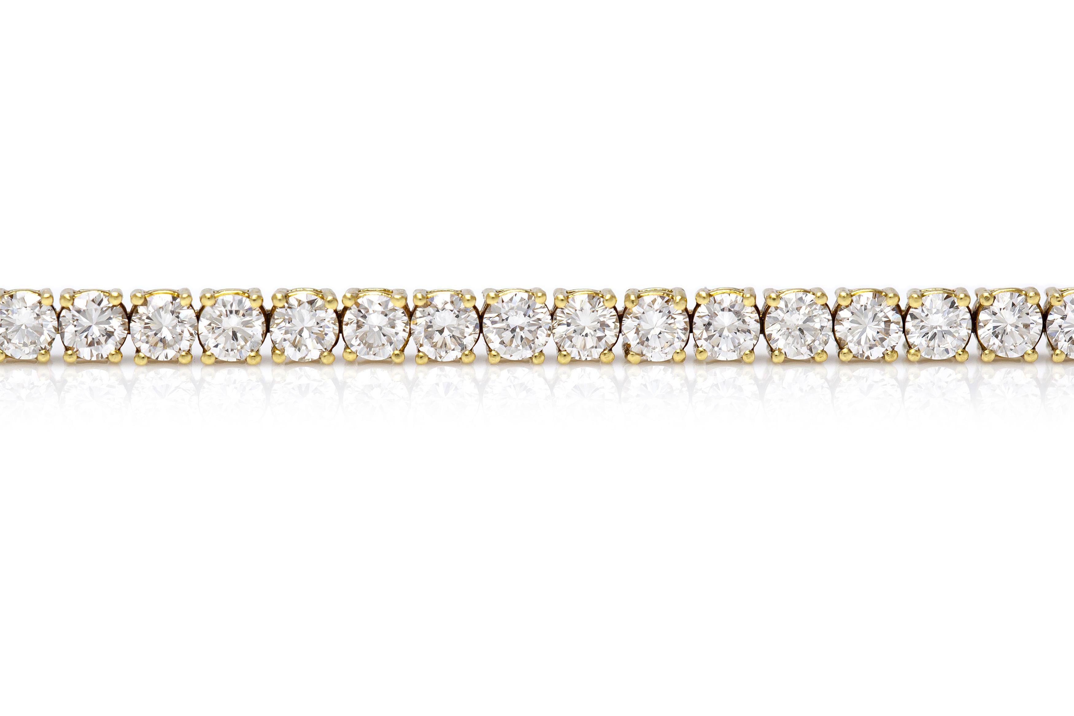 Taille ronde Bracelet tennis avec diamants de 9.00 carats en vente