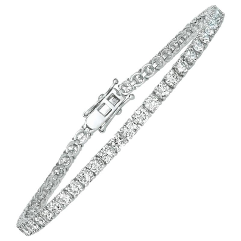 9,00 Karat Diamant-Tennis-Armband G SI 14K Weißgold 7'' 44 Steine