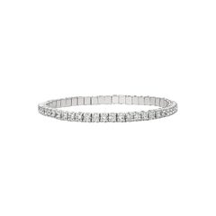 9.00 Carat Natural Diamond Stretch Bracelet G-H SI 14K White Gold