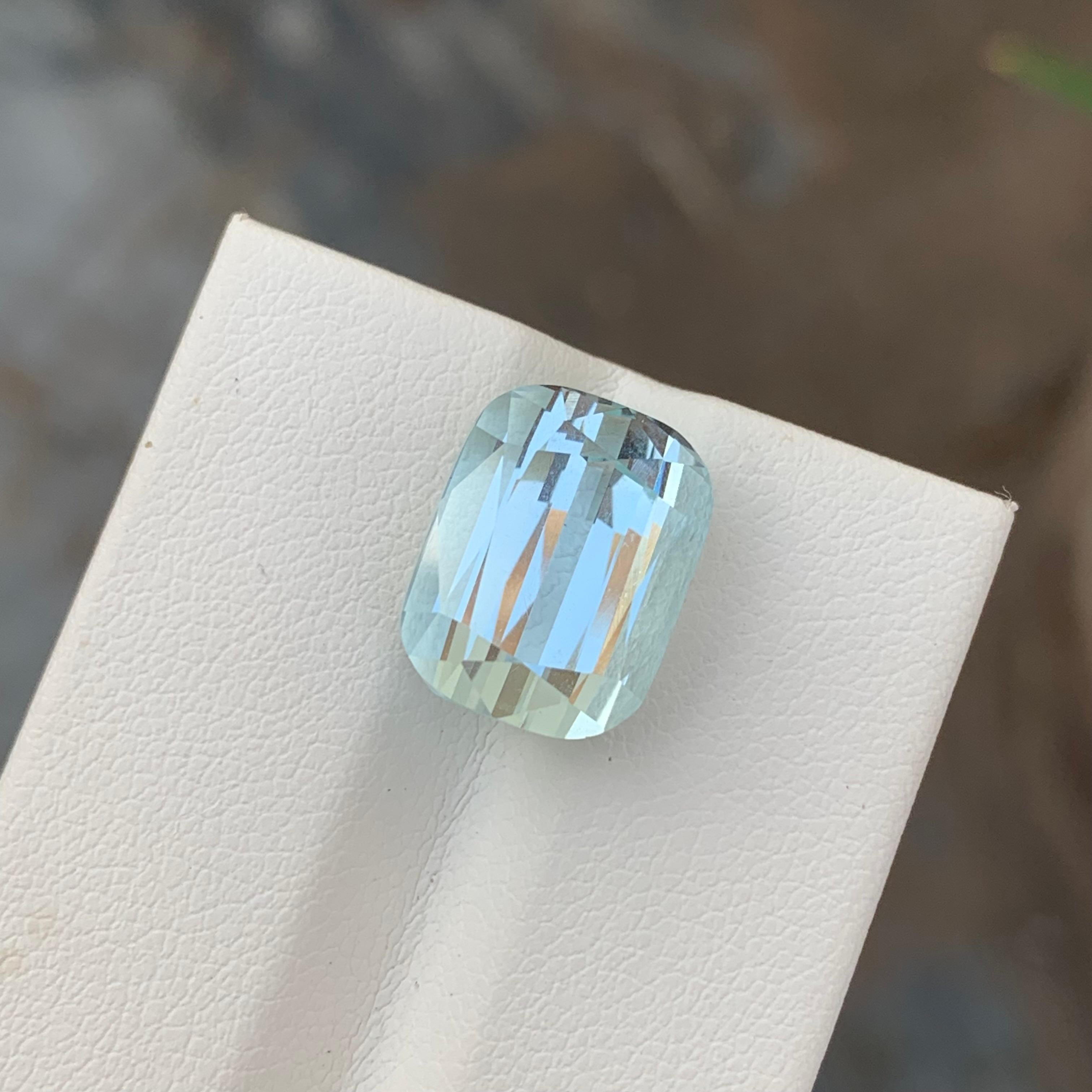 9.00 Karat natürlicher loser Aquamarin in Kissenform in Kissenform für die Schmuckherstellung im Angebot 4