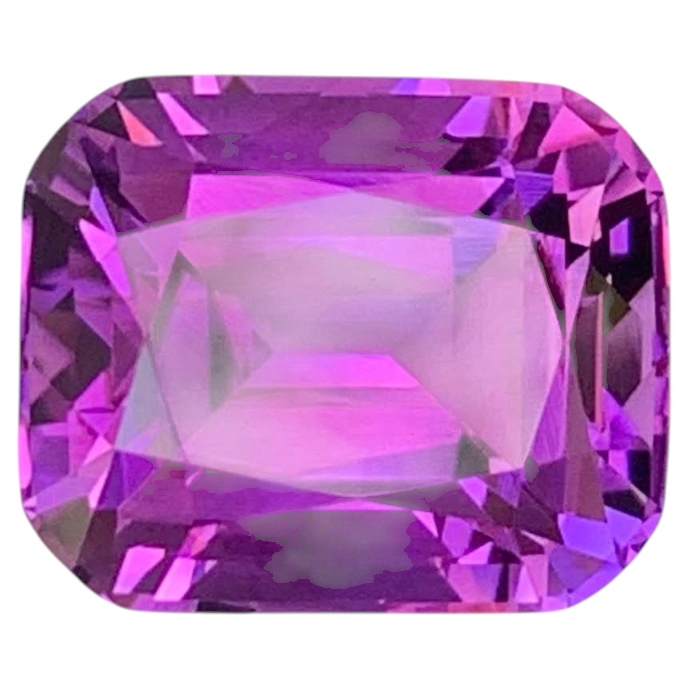 9.00 Carat Natural Loose Purple Amethyst Stone Cushion Cut Brazilian Gemstone