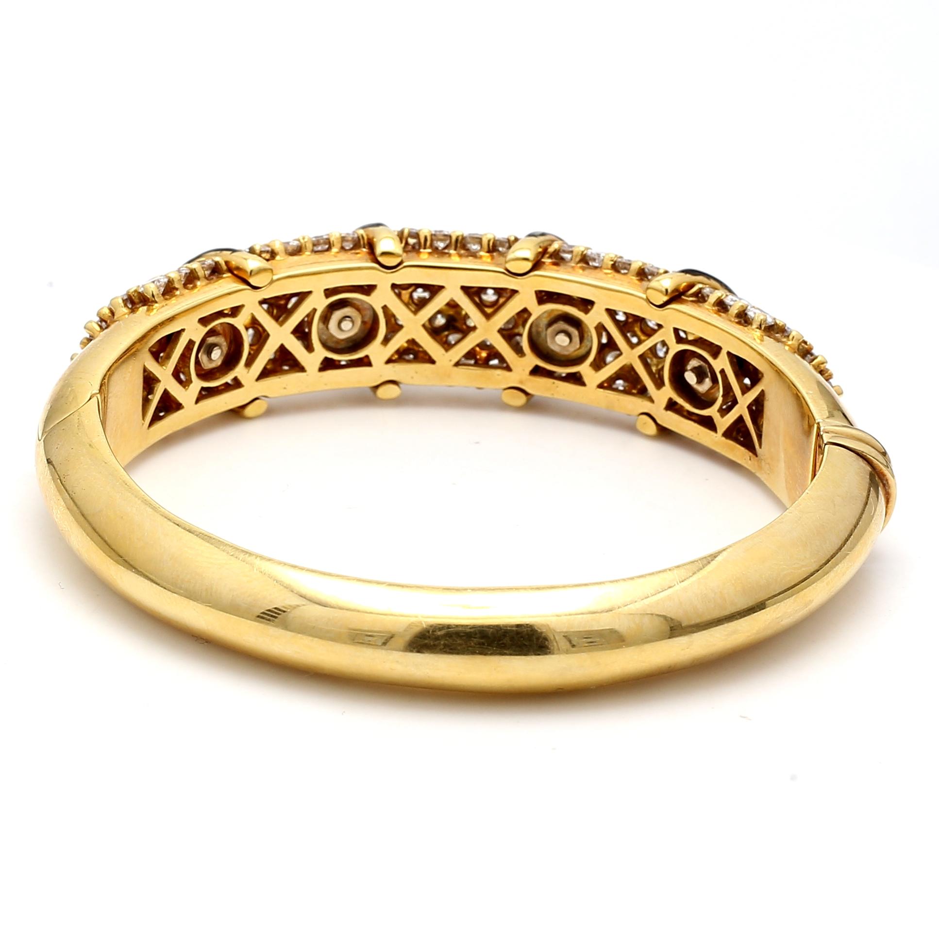 Donna 9,00 Carat Round Brilliante Diamond Bracciale in oro giallo 18 carati in vendita