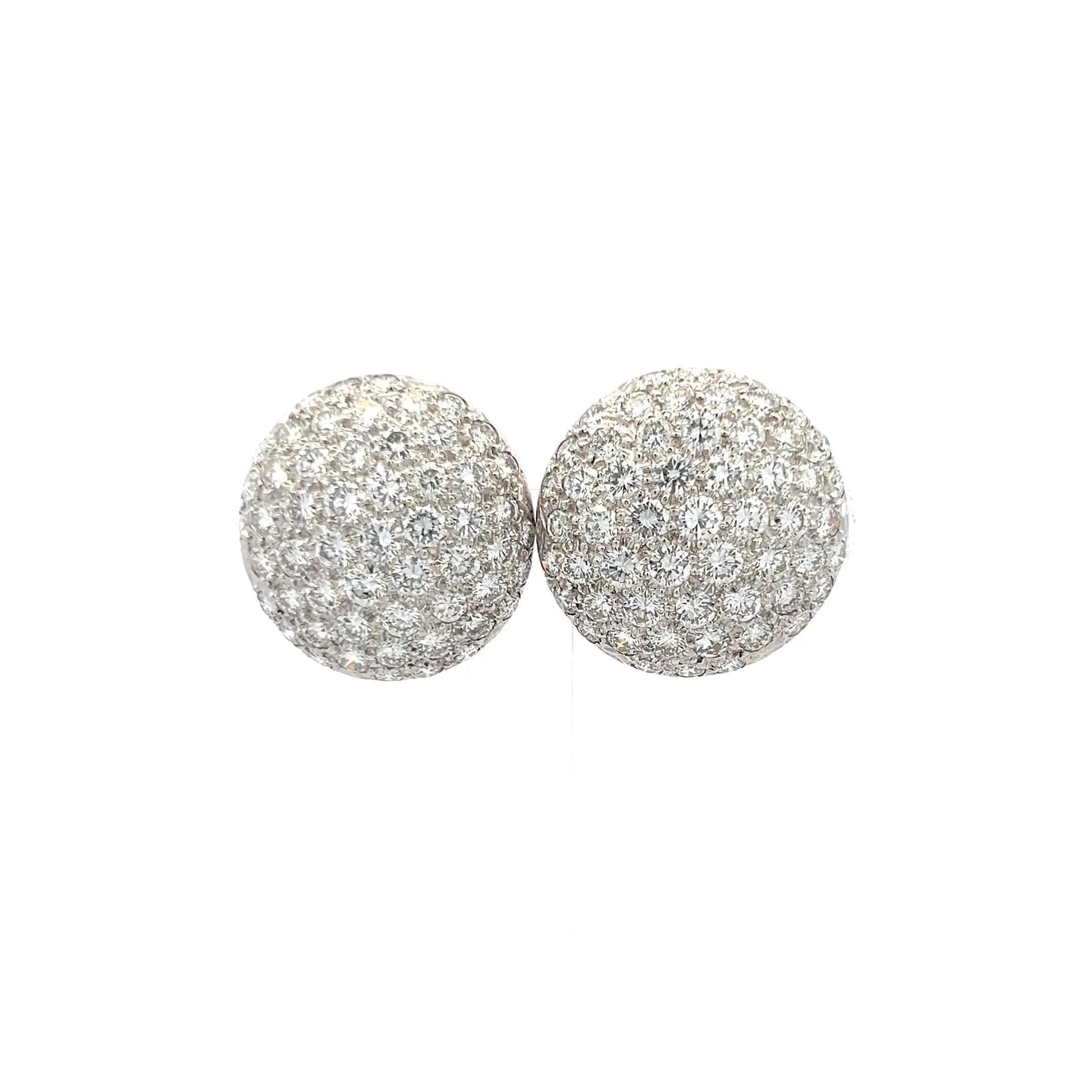Boucles d'oreilles en platine 9.00 carats diamant rond brillant G VS1 en vente 5