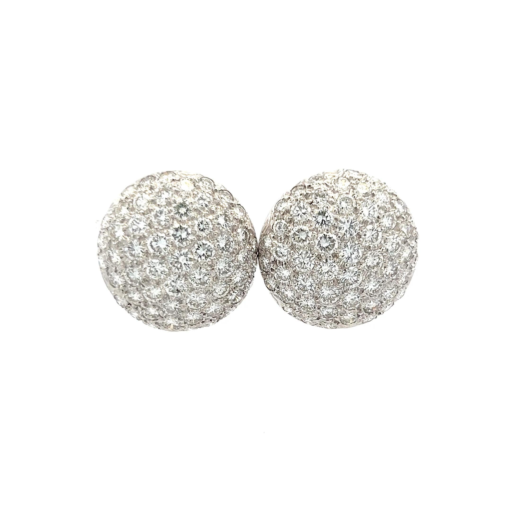 Boucles d'oreilles en platine 9.00 carats diamant rond brillant G VS1 Pour femmes en vente