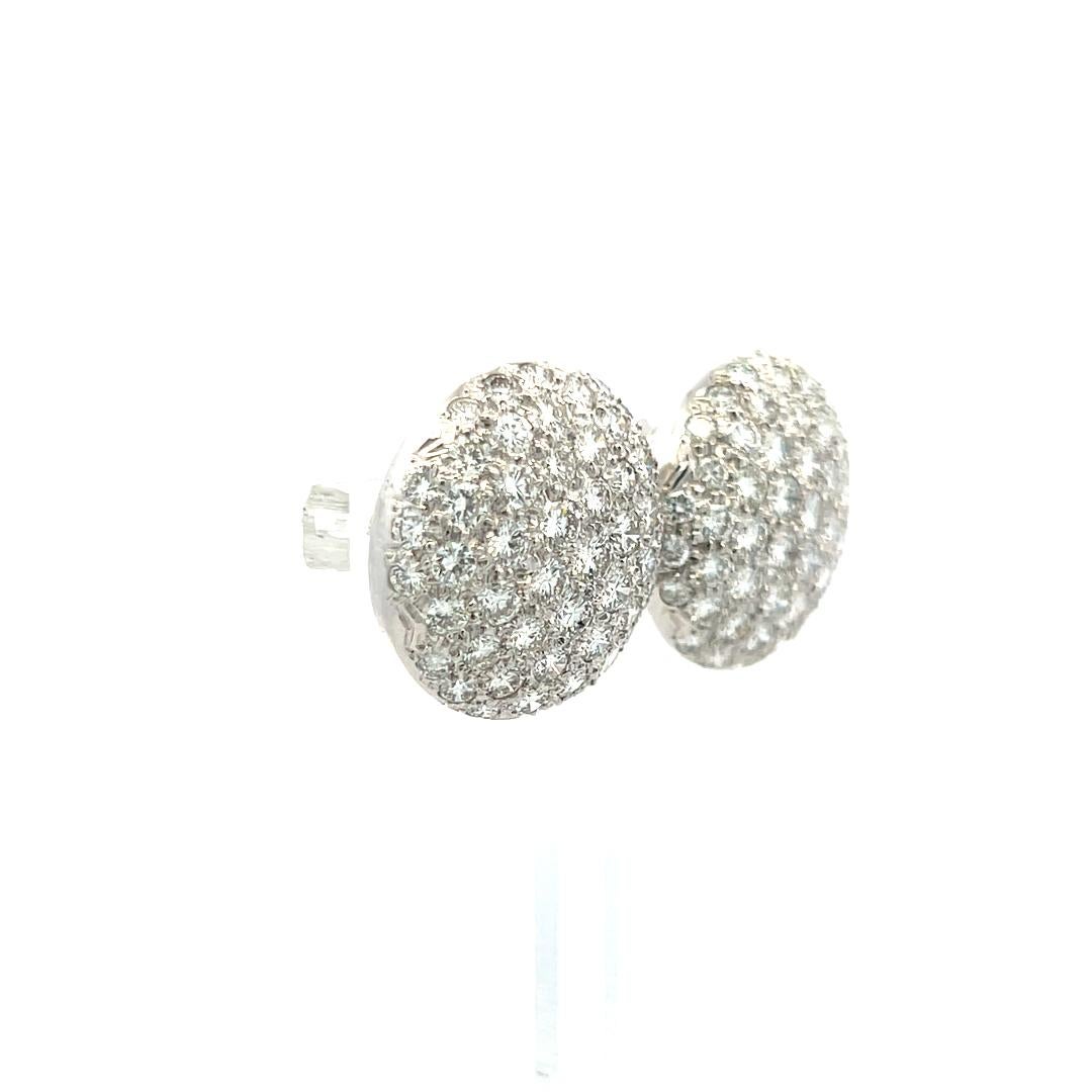Boucles d'oreilles en platine 9.00 carats diamant rond brillant G VS1 en vente 1