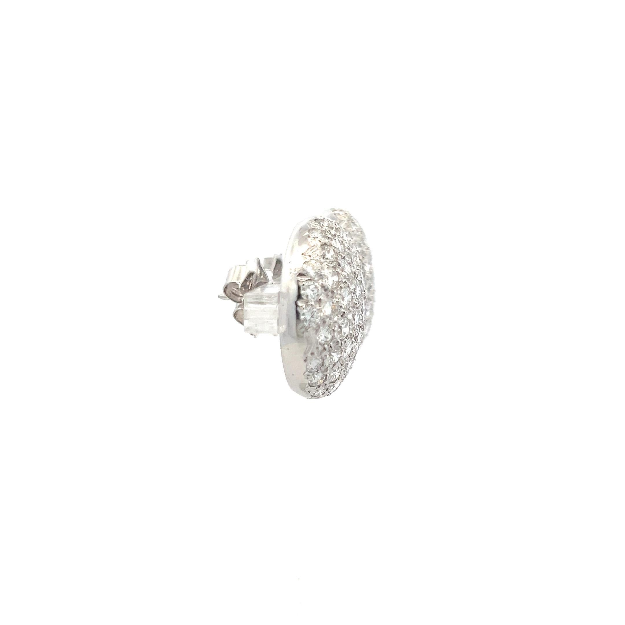 Boucles d'oreilles en platine 9.00 carats diamant rond brillant G VS1 en vente 2