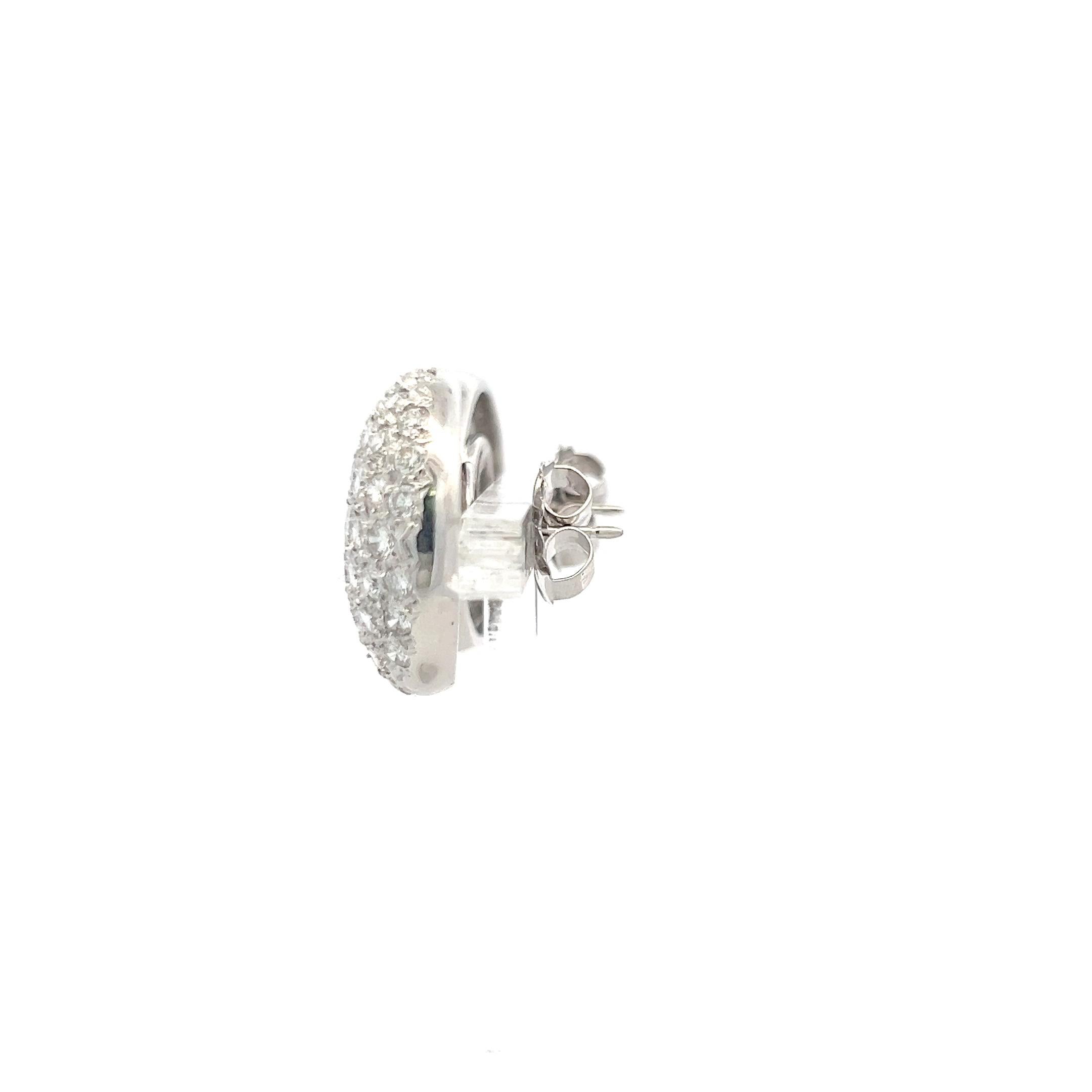 Boucles d'oreilles en platine 9.00 carats diamant rond brillant G VS1 en vente 4