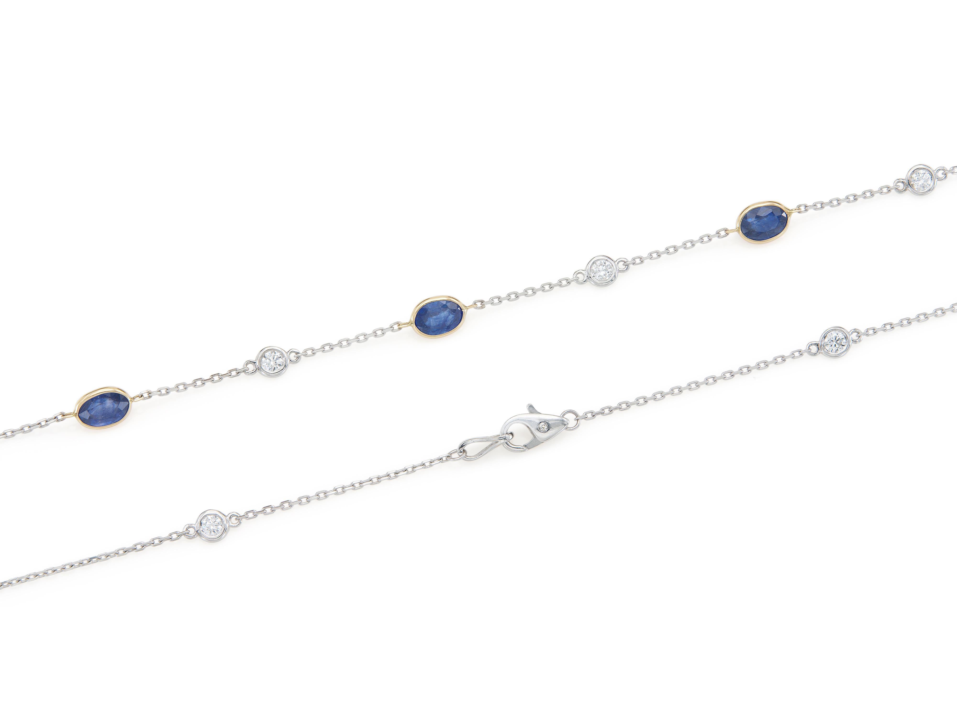 Collar de zafiros de 9,00 quilates y diamantes de 1,50 quilates en Bueno estado para la venta en New York, NY