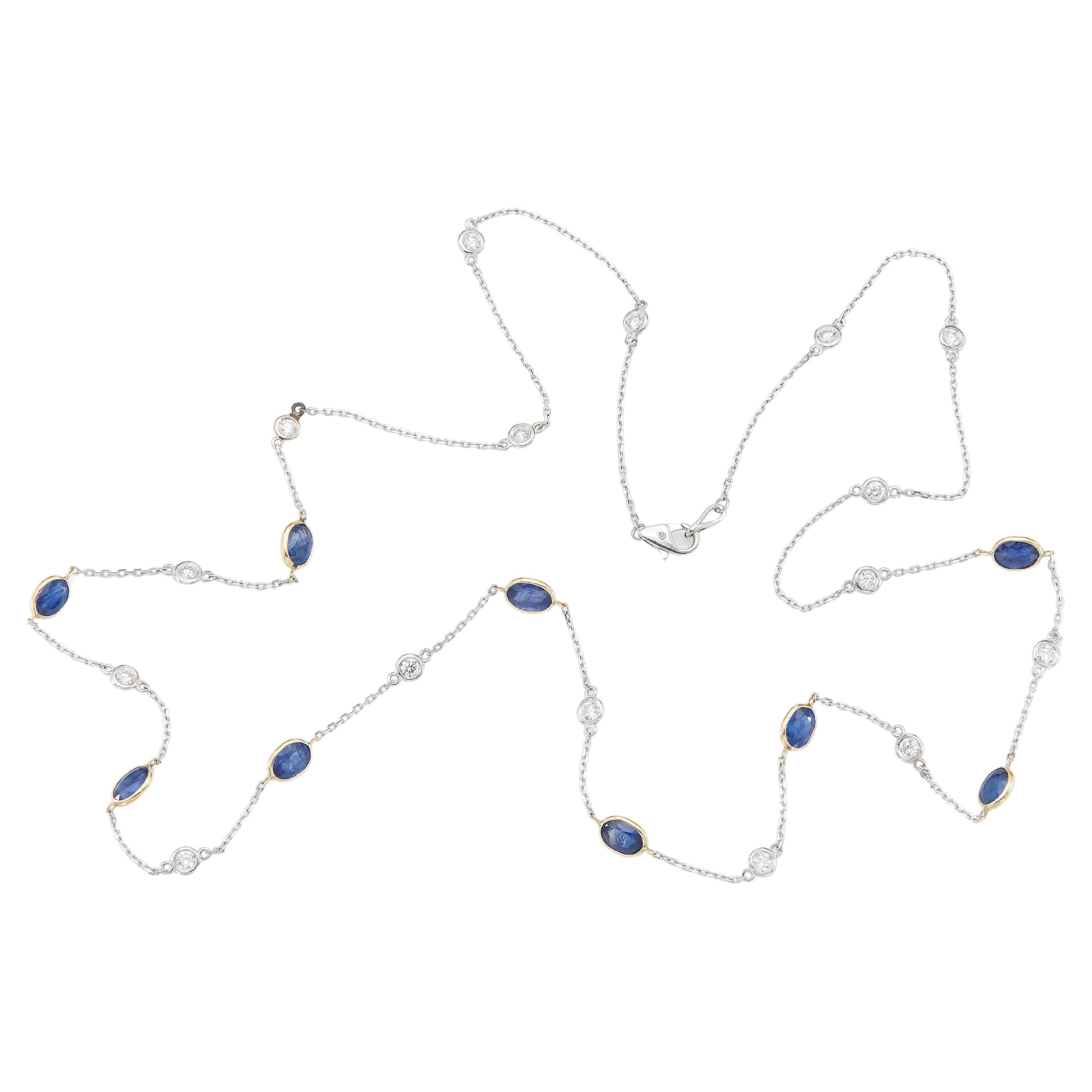 Collar de zafiros de 9,00 quilates y diamantes de 1,50 quilates en venta