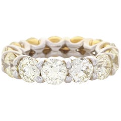 9.00 Carat Total Fancy Yellow Diamond Two-Tone Eternity Band in 18 Karat Gold