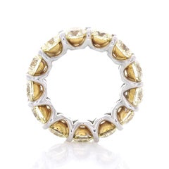9.00 Carat Total Fancy Yellow Diamond Two-Tone Eternity Band in 18 Karat Gold