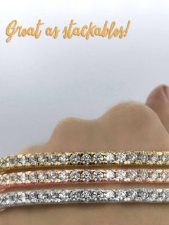 Emilio Jewelry Brazalete elástico con diamantes de 9 quilates en oro rosa de 18 quilates