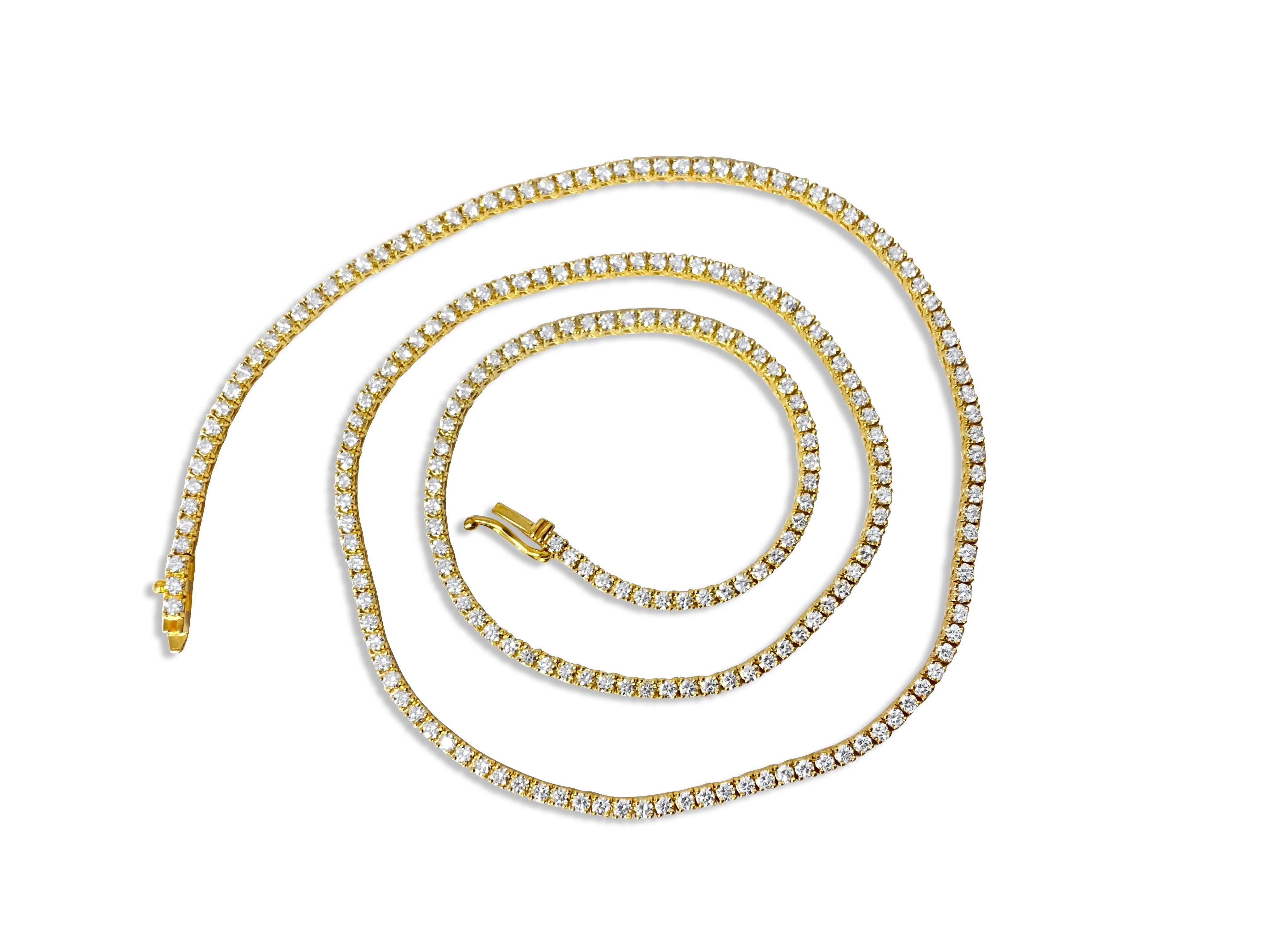 Contemporary 9.00 CT VVS Diamond Tennis Necklace Unisex For Sale