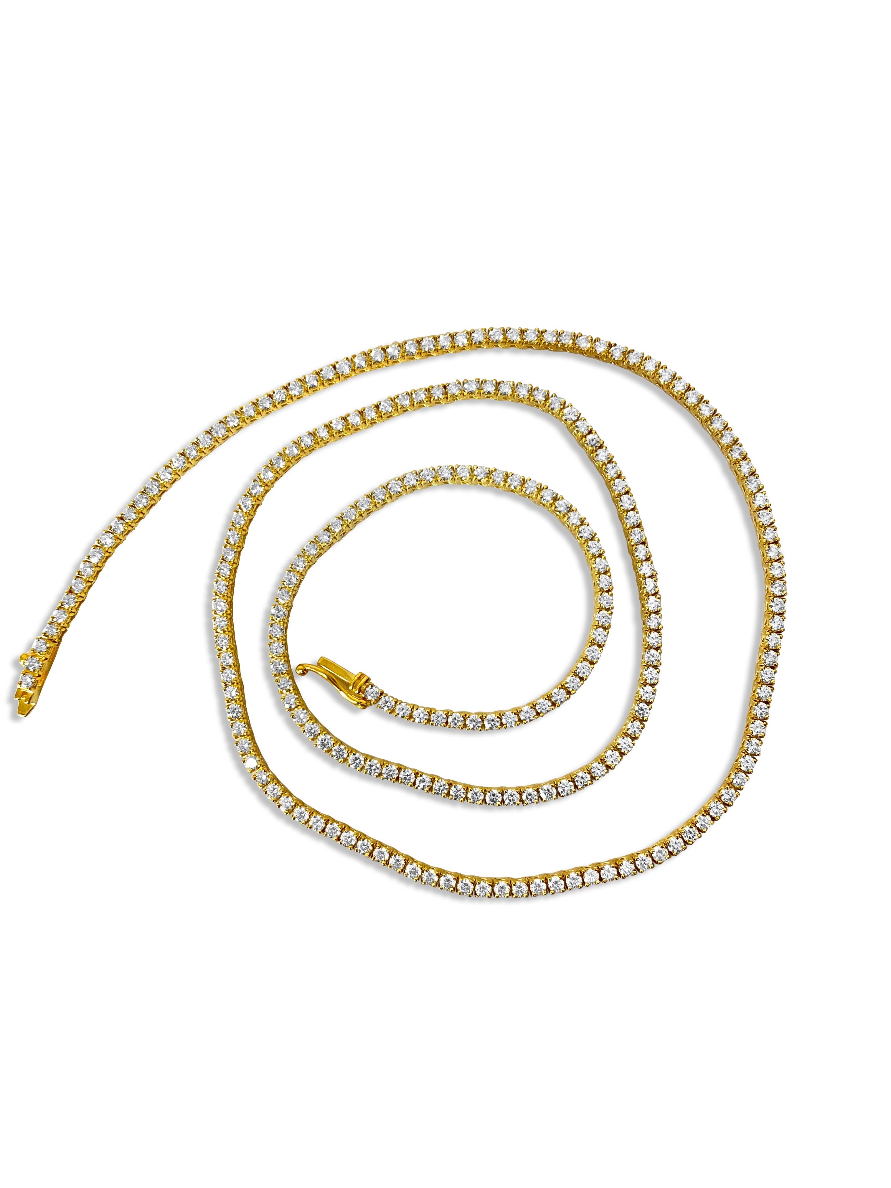 9.00 CT VVS Diamant-Tennis-Halskette Unisex im Zustand „Hervorragend“ im Angebot in Miami, FL