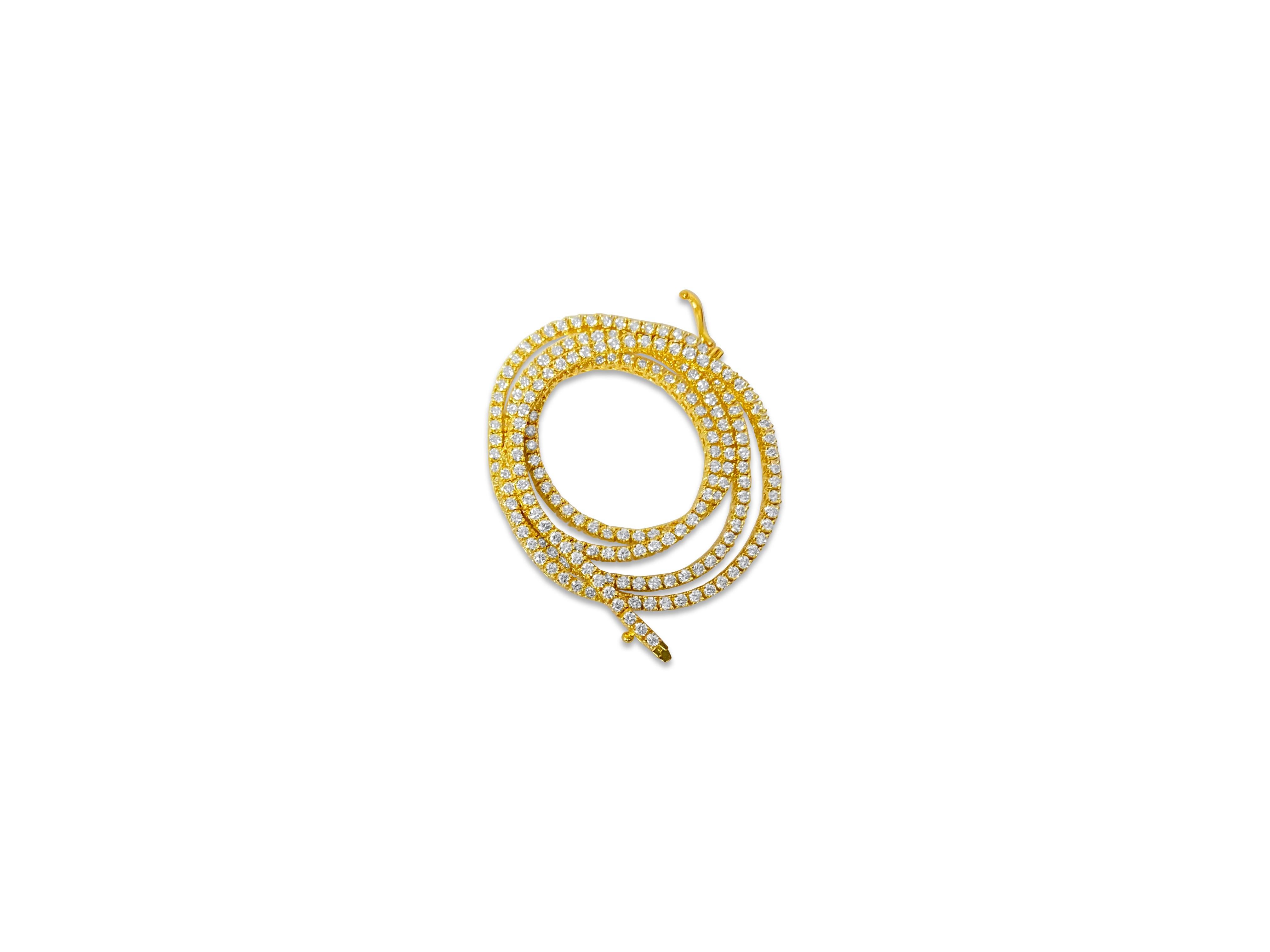 9.00 CT VVS Diamond Tennis Necklace Unisex In Excellent Condition For Sale In Miami, FL