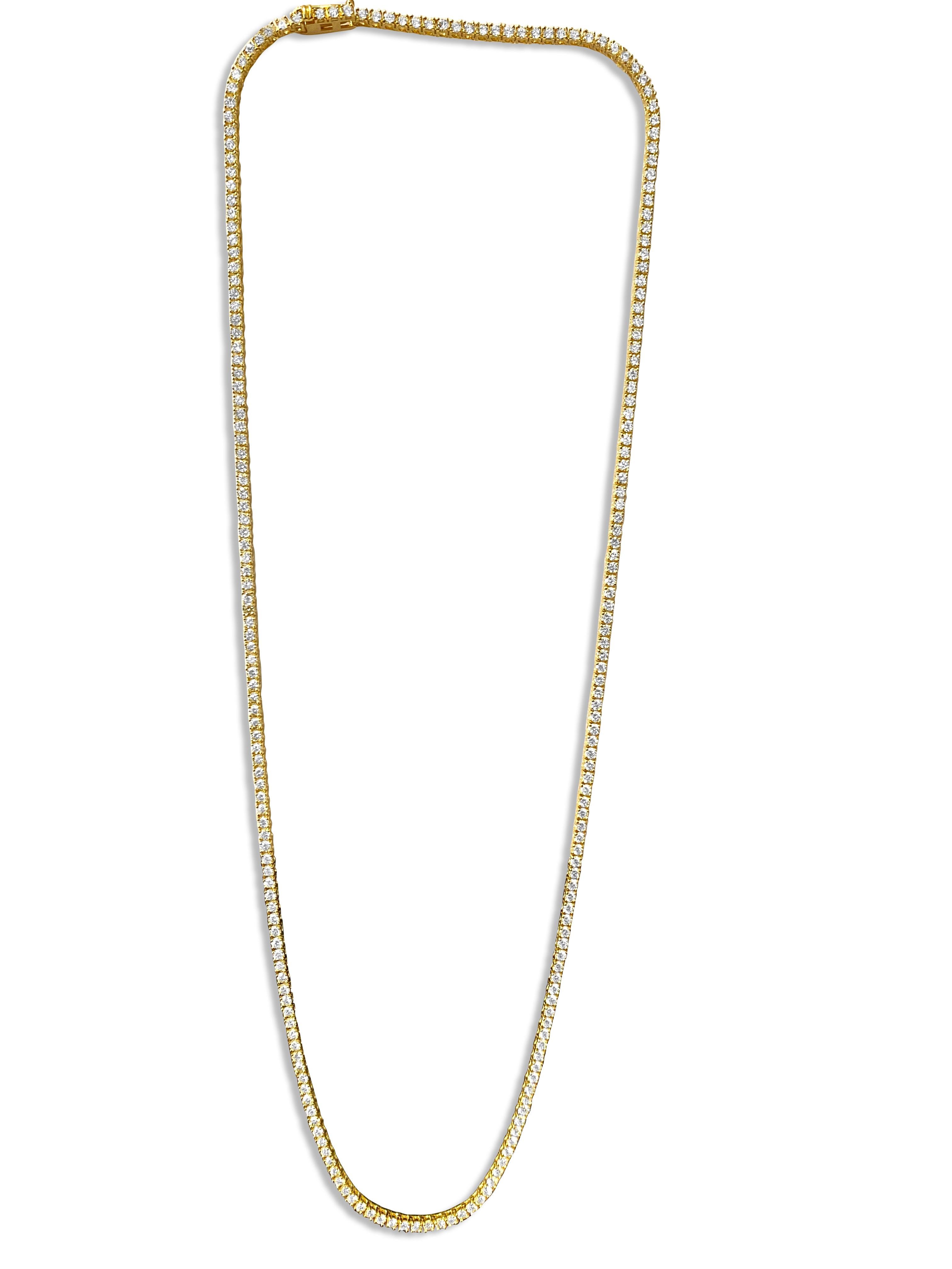 9.00 CT VVS Diamond Tennis Necklace Unisex For Sale 2