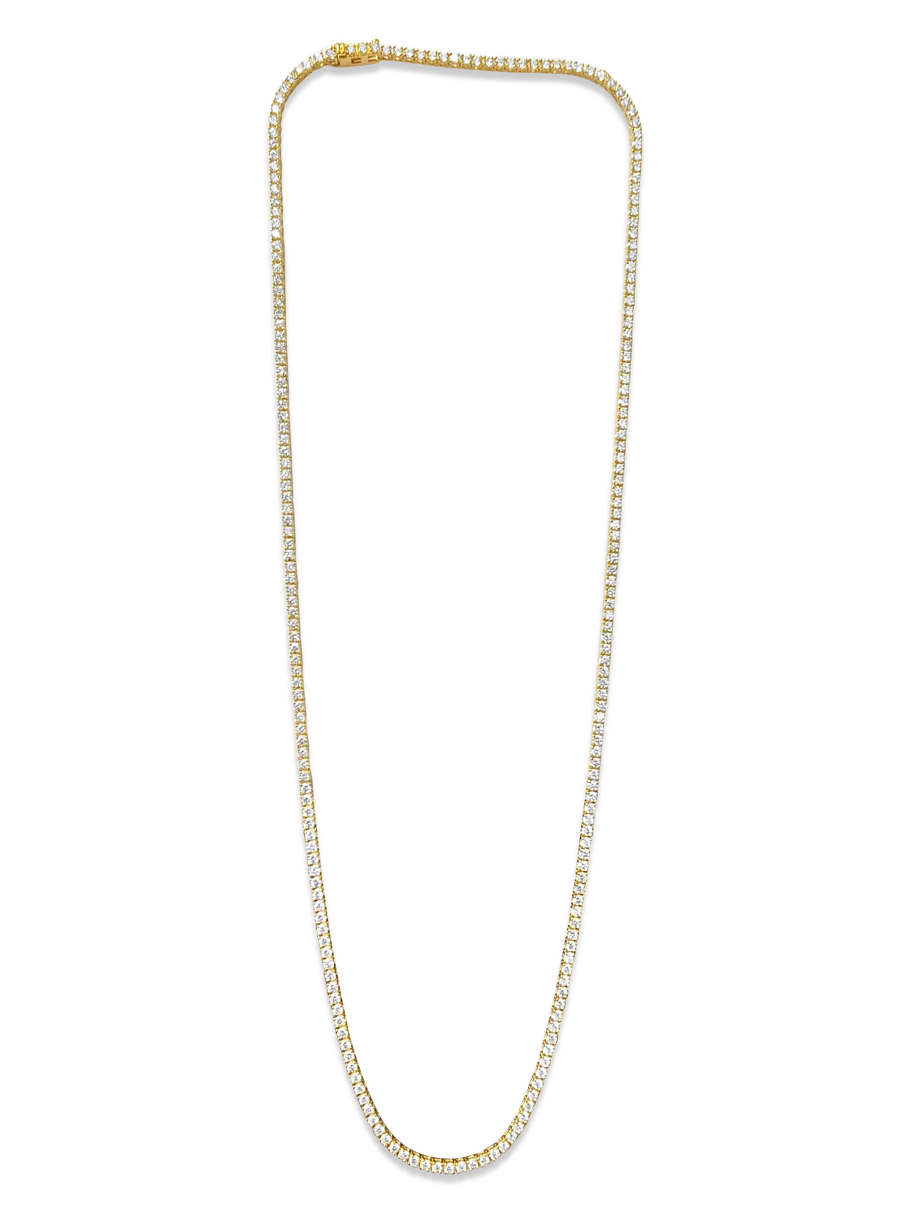9.00 CT VVS Diamond Tennis Necklace Unisex For Sale 3