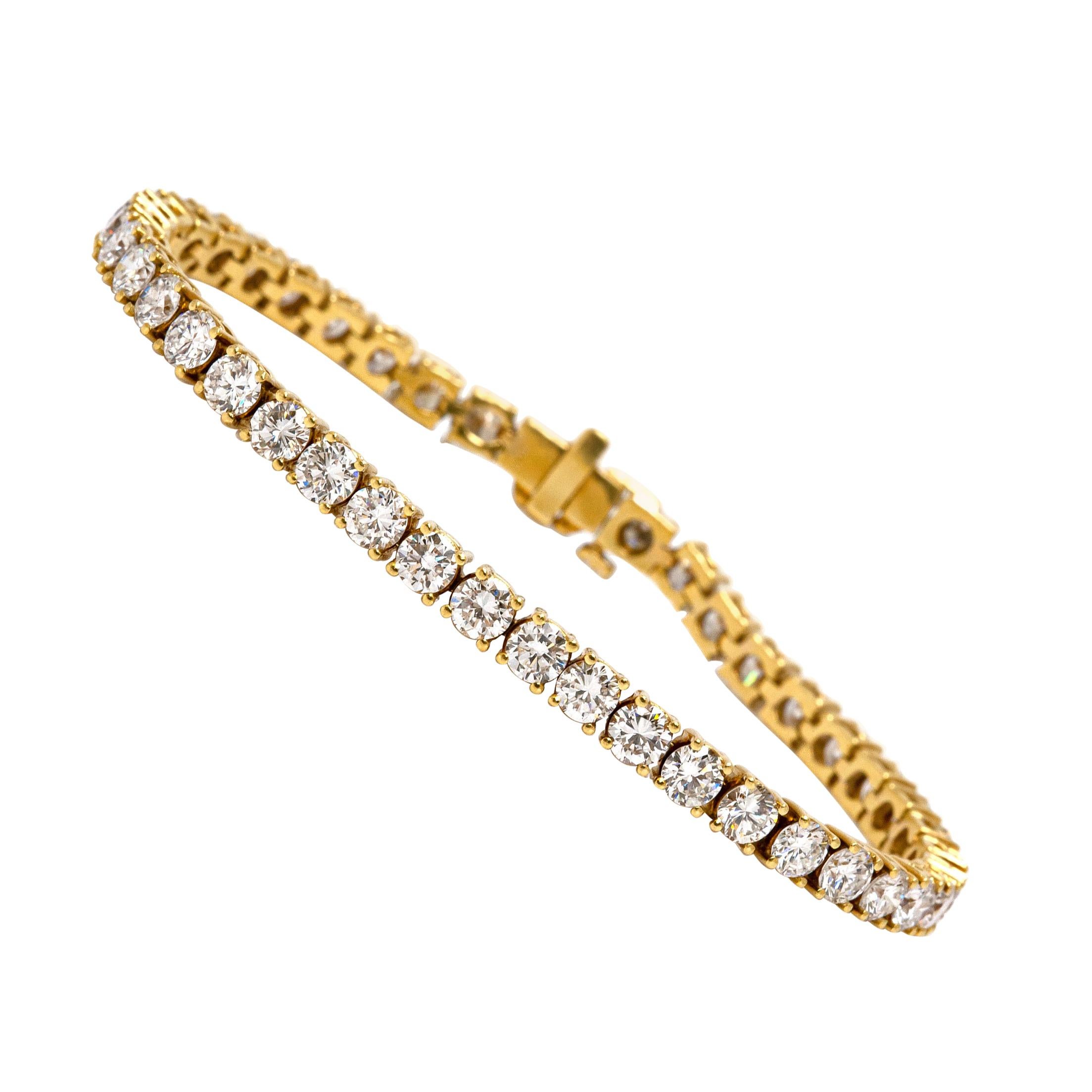 Bracelet tennis avec diamants de 9,50 carats en vente