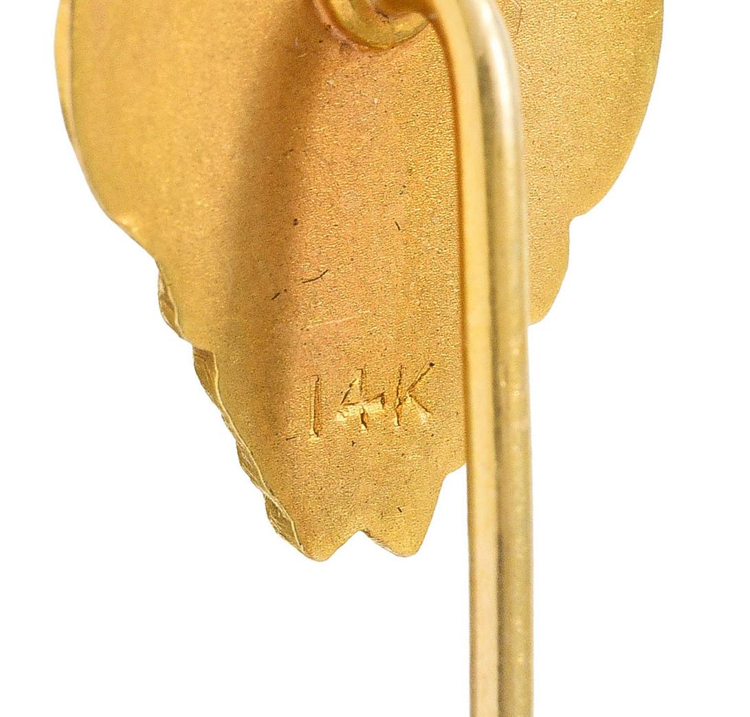 Single Cut 900 Late Victorian Diamond 18 Karat Yellow Gold Devil Stickpin For Sale