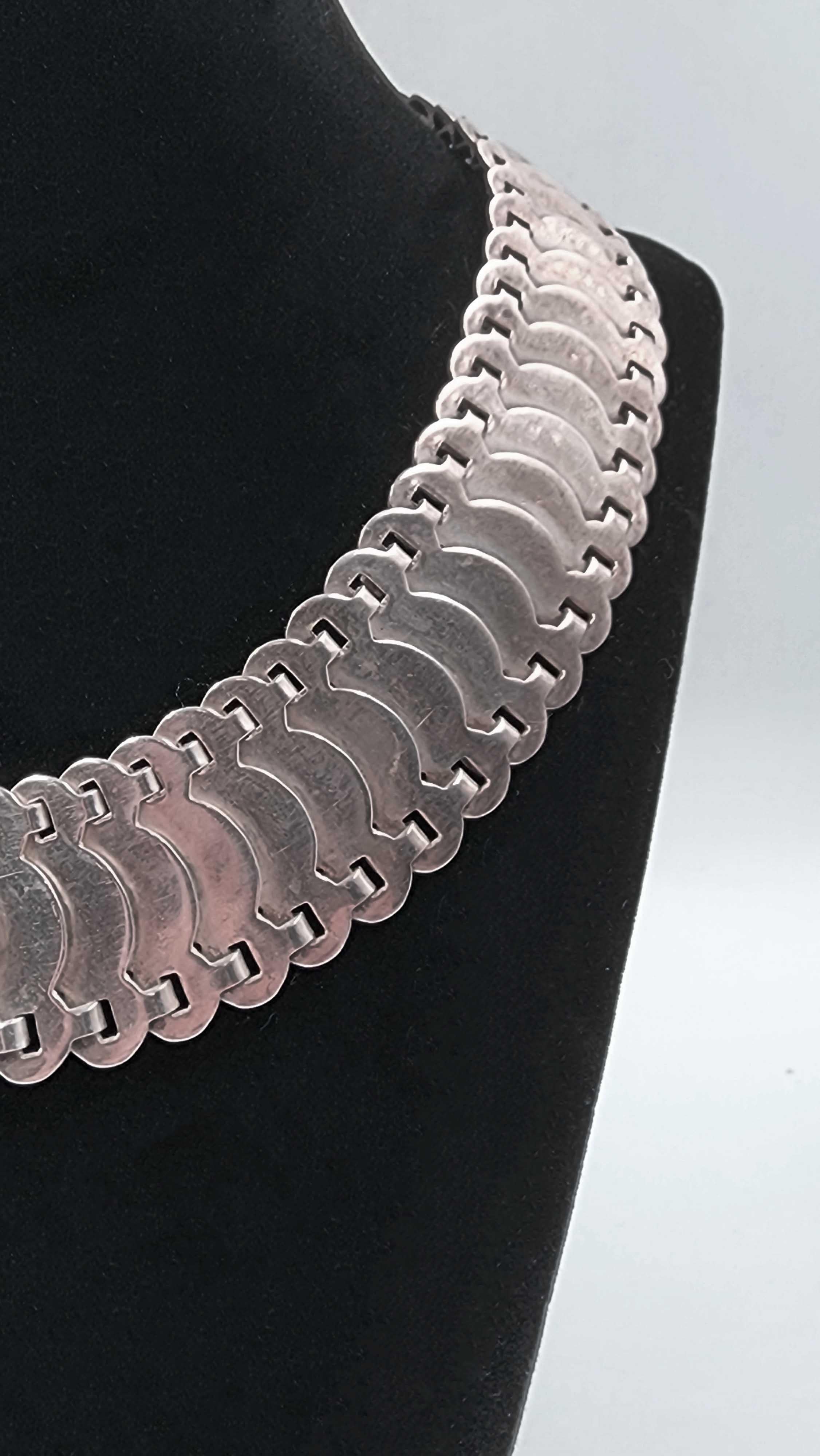 Argentine 900 Silver Choker Necklace by Antonio Belgiorno For Sale