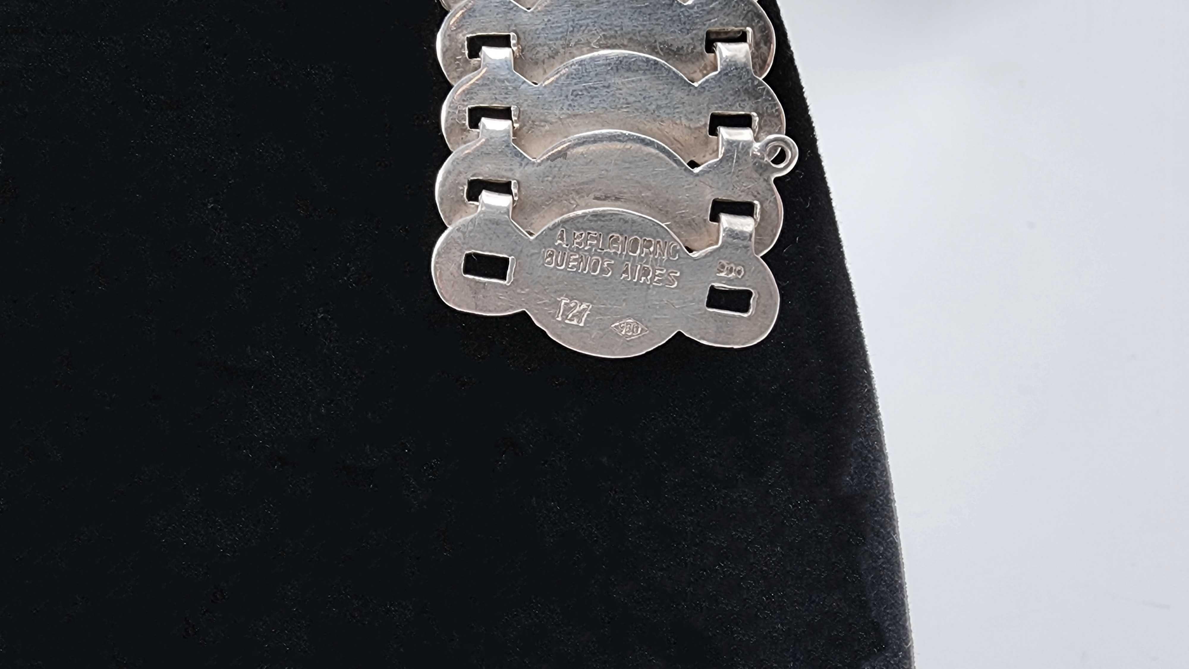 Hand-Crafted 900 Silver Choker Necklace by Antonio Belgiorno For Sale