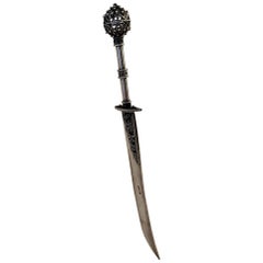 900 Silver Filagree  Dagger Style Letter Opener