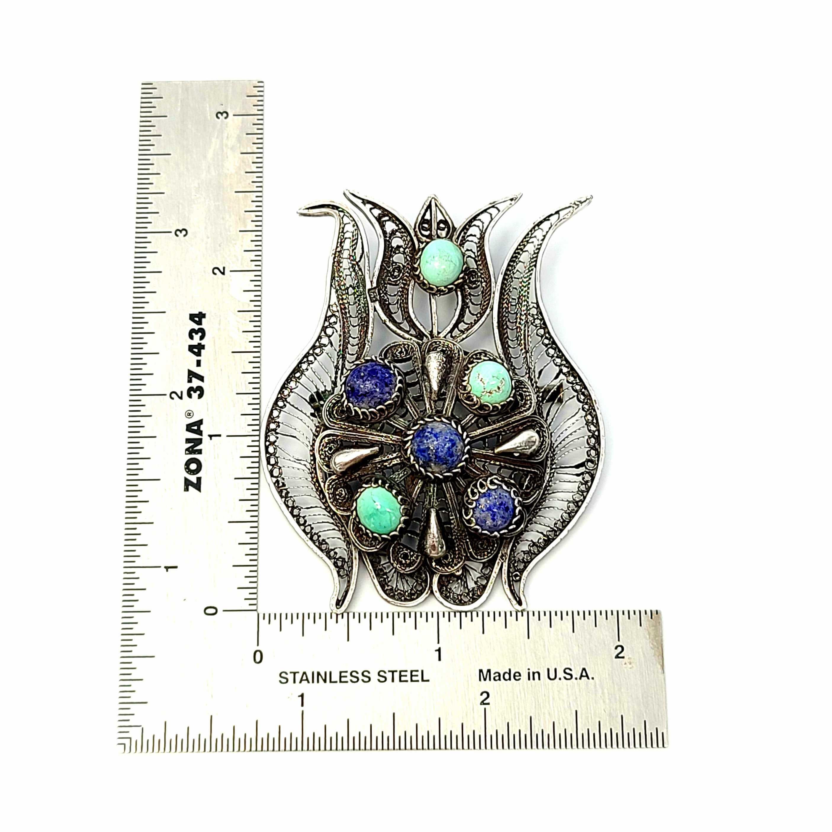 Women's or Men's 900 Silver Lotus Flower Pin/Pendant