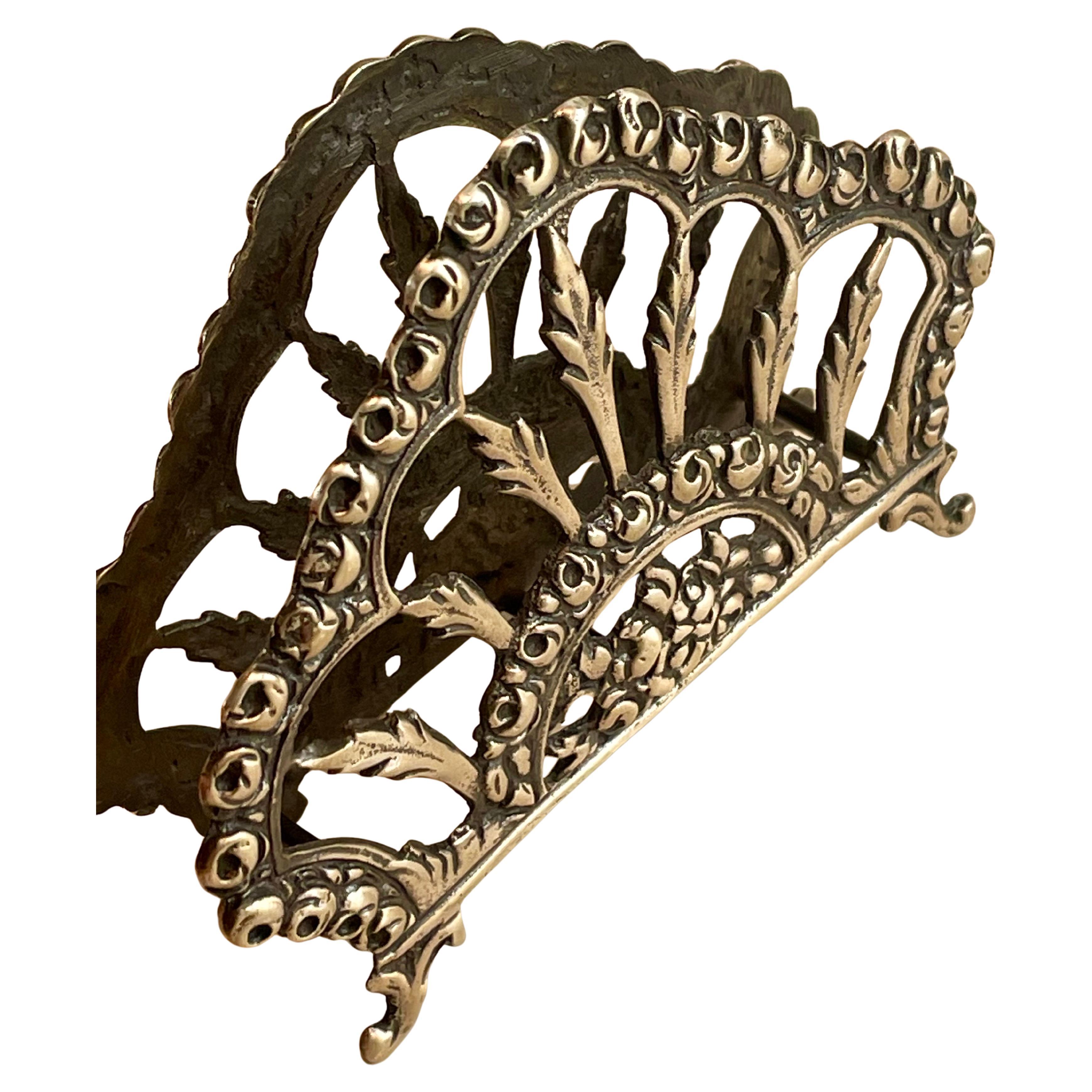 Portatarjetas de visita con decoración de rosas y hojas 900 Silver Petite Vaciado en venta