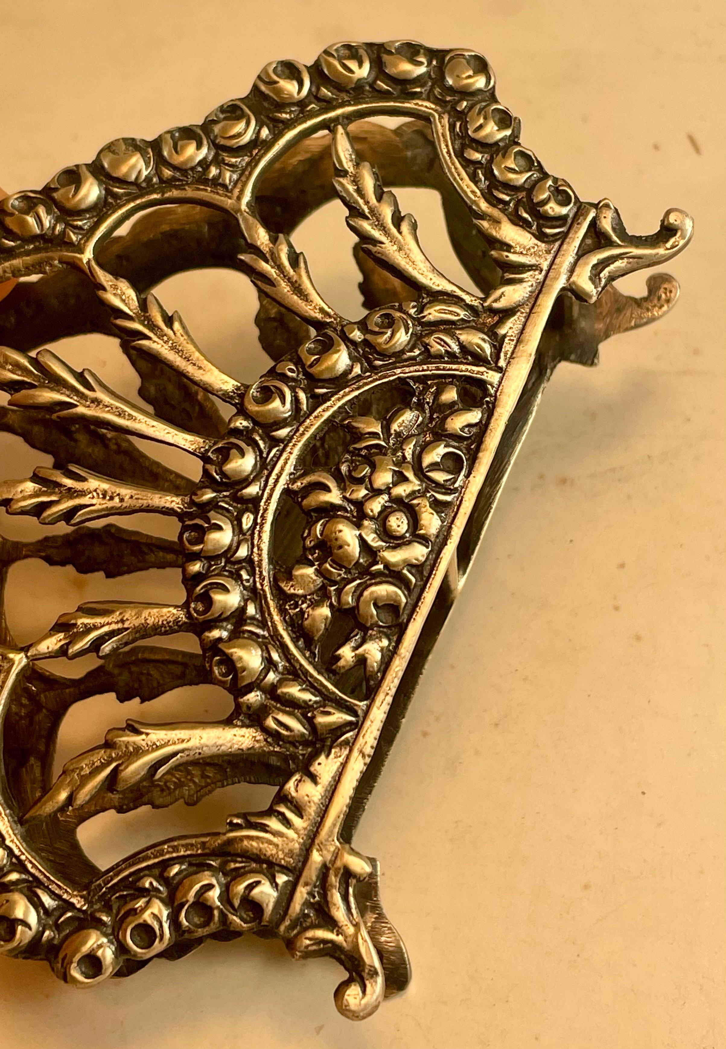 Portatarjetas de visita con decoración de rosas y hojas 900 Silver Petite en Bueno estado para la venta en Clifton Forge, VA