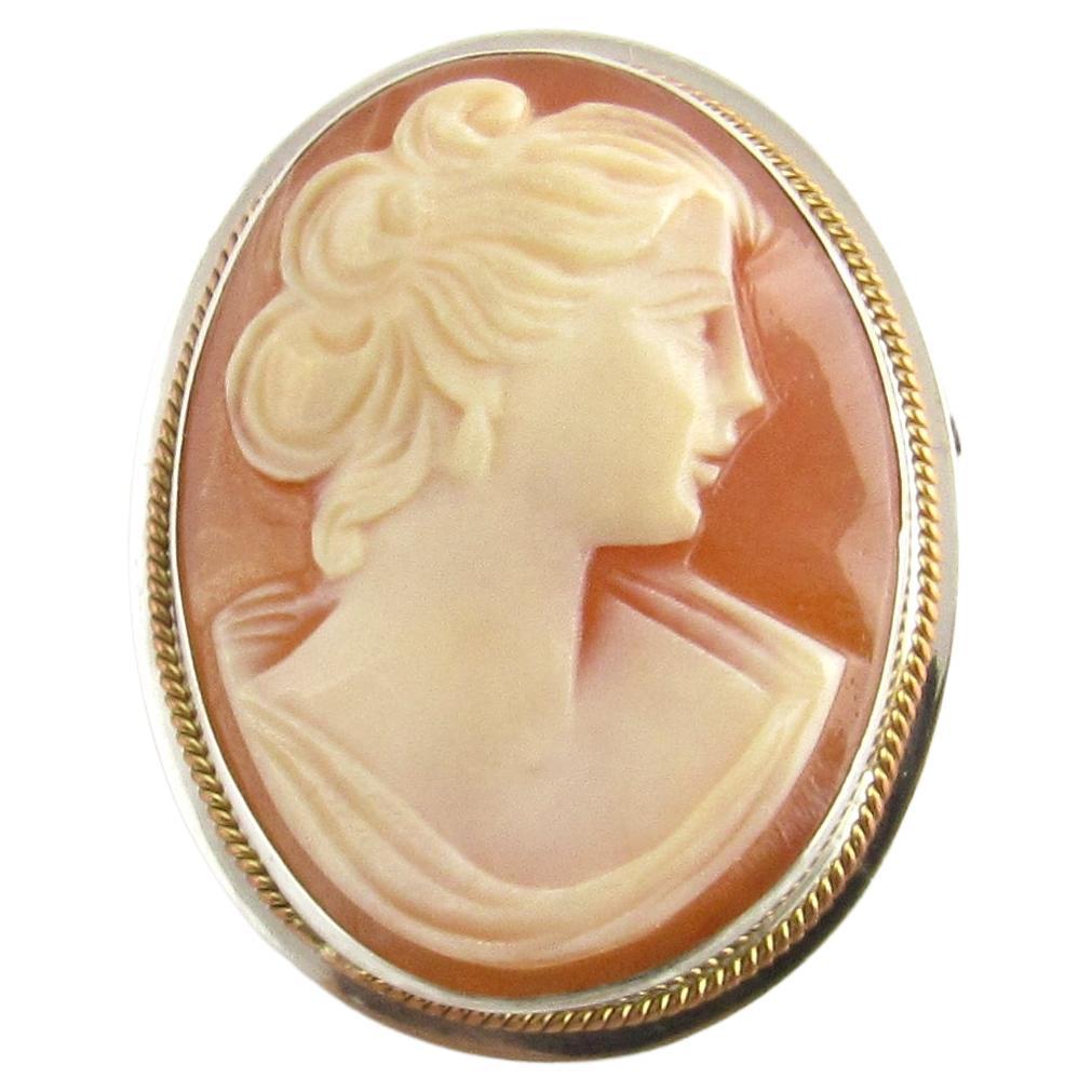 900 Sterling Silver Cameo Pendant/Pin For Sale