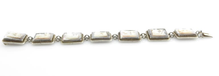 Silver White Mother of Pearl Bracelet - Silver Jewellery Sales