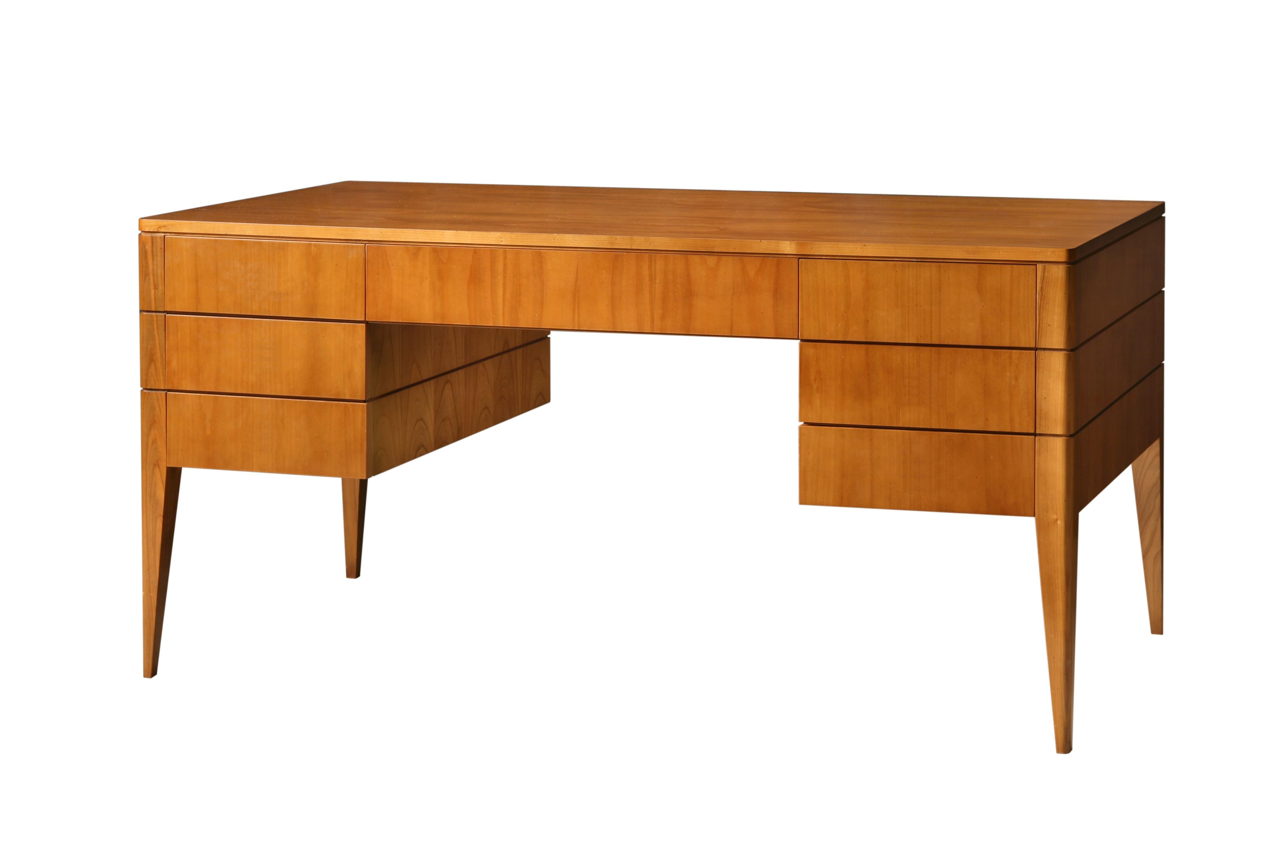 Holz-Schreibtisch im Stil „900“ aus Kirschbaumholz von Morelato (Italienisch) im Angebot