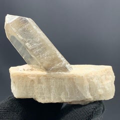 90.00 Gram Gorgeous Quartz Crystal Attached With Feldspar From Pakistan