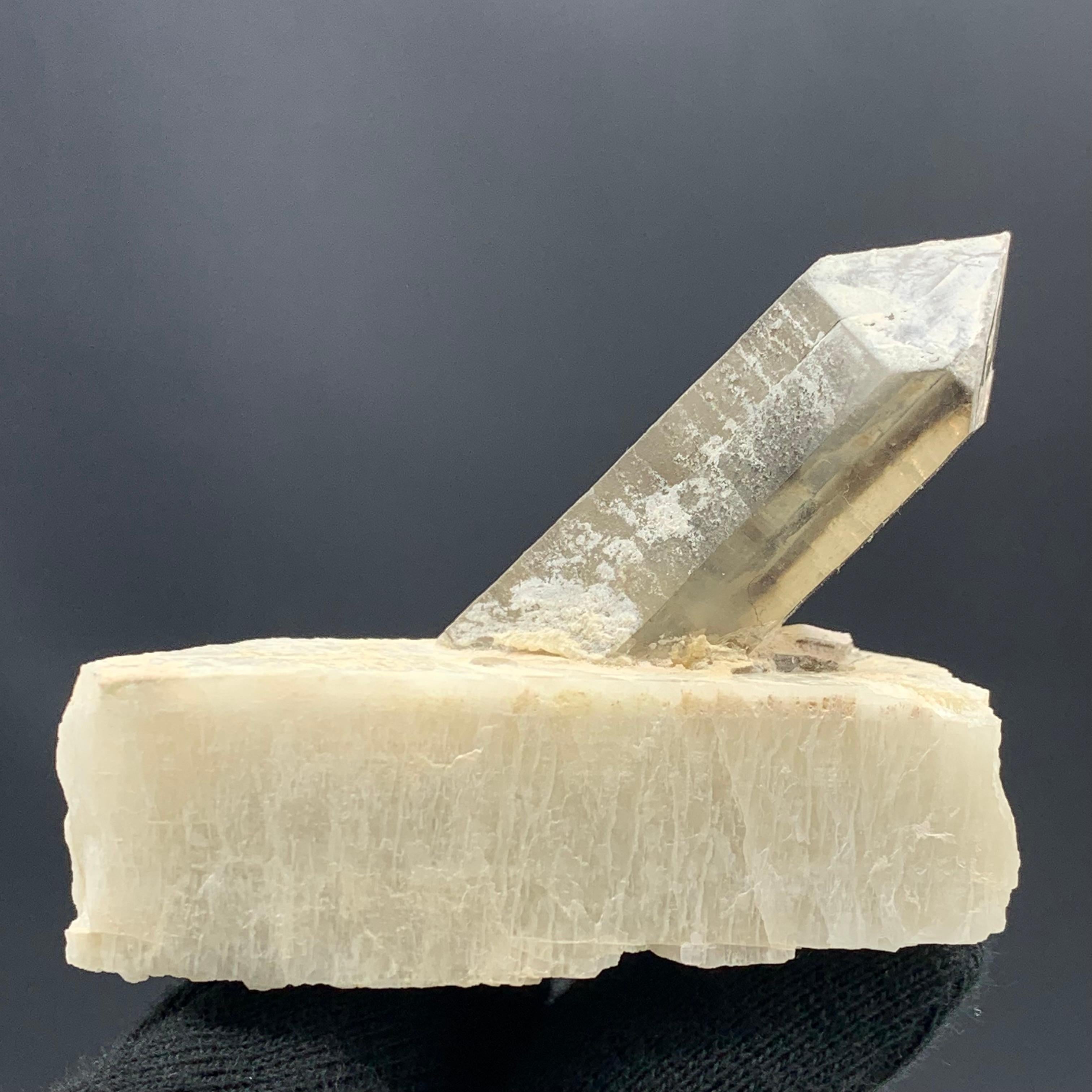 Pakistani 90.00 Gram Gorgeous Quartz Crystal Attached With Feldspar From Pakistan  For Sale