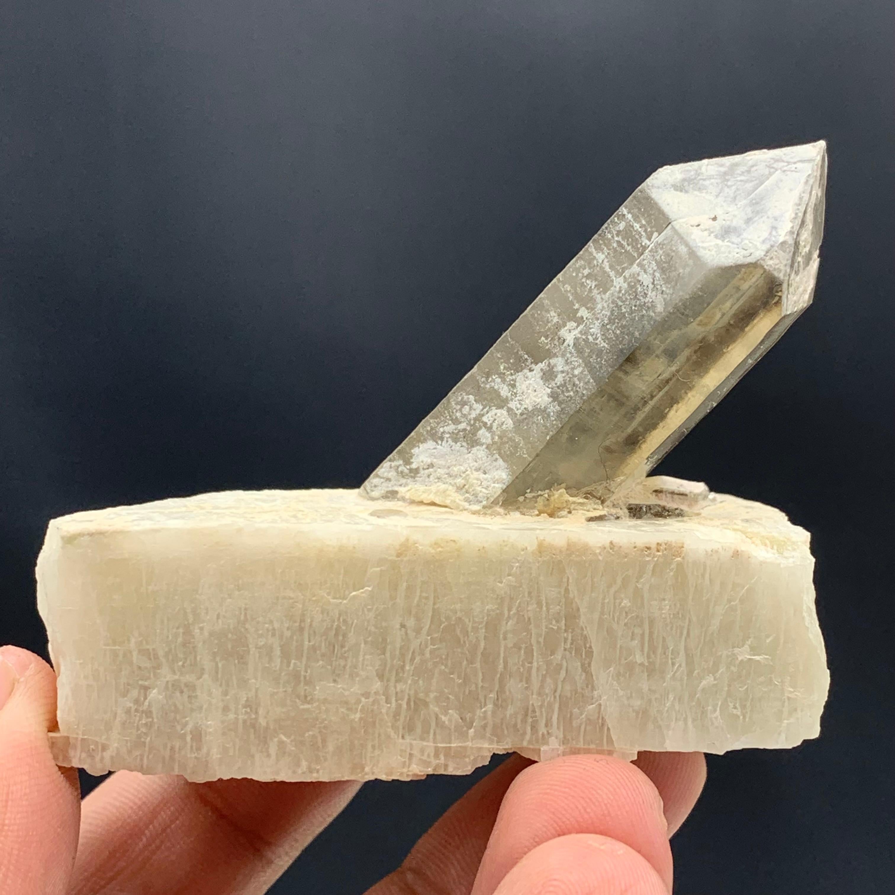 Other 90.00 Gram Gorgeous Quartz Crystal Attached With Feldspar From Pakistan  For Sale