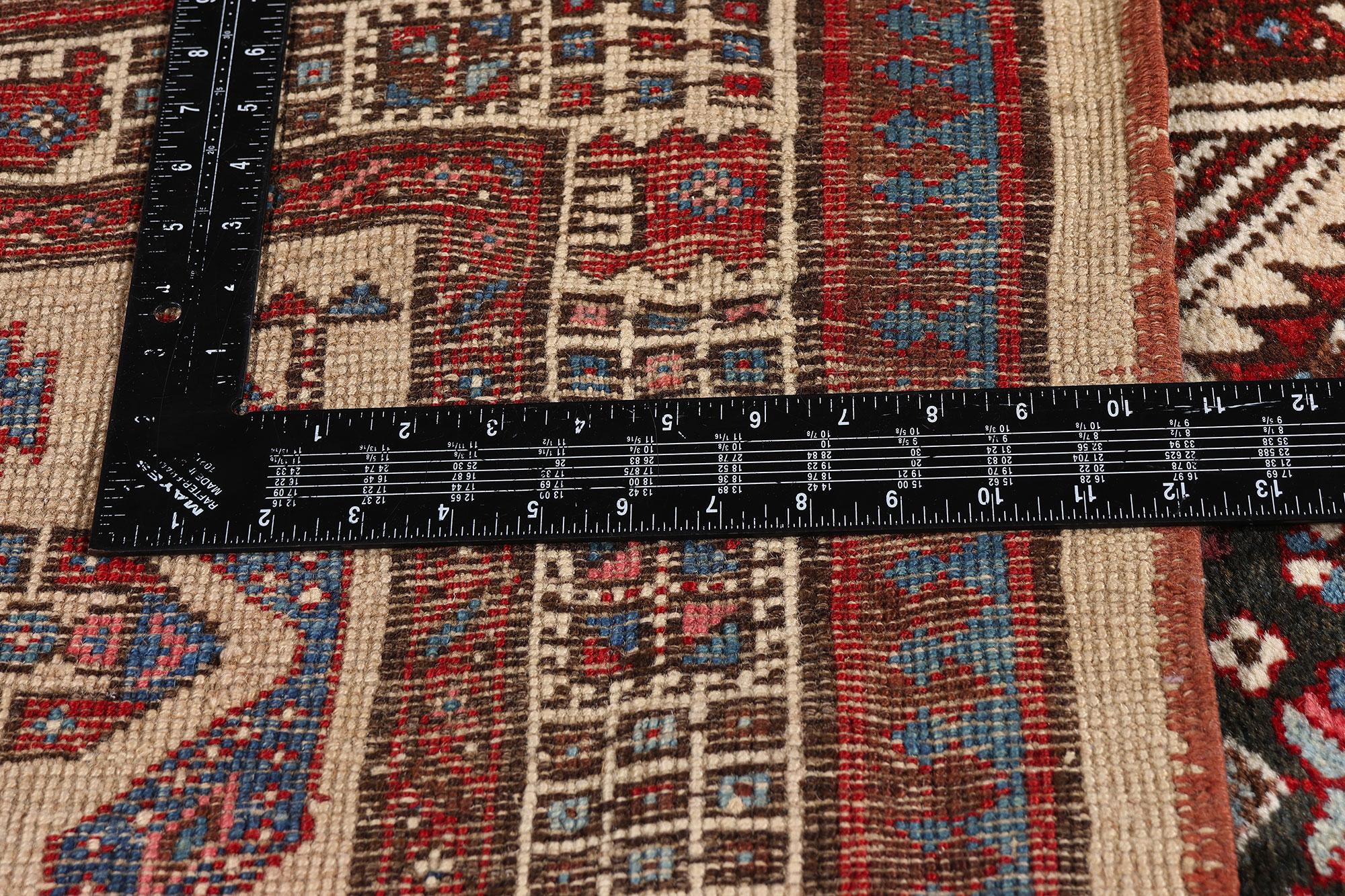 Wool 90035 Antique Persian Sarab Rug Runner, 03'04 x 14'09 For Sale