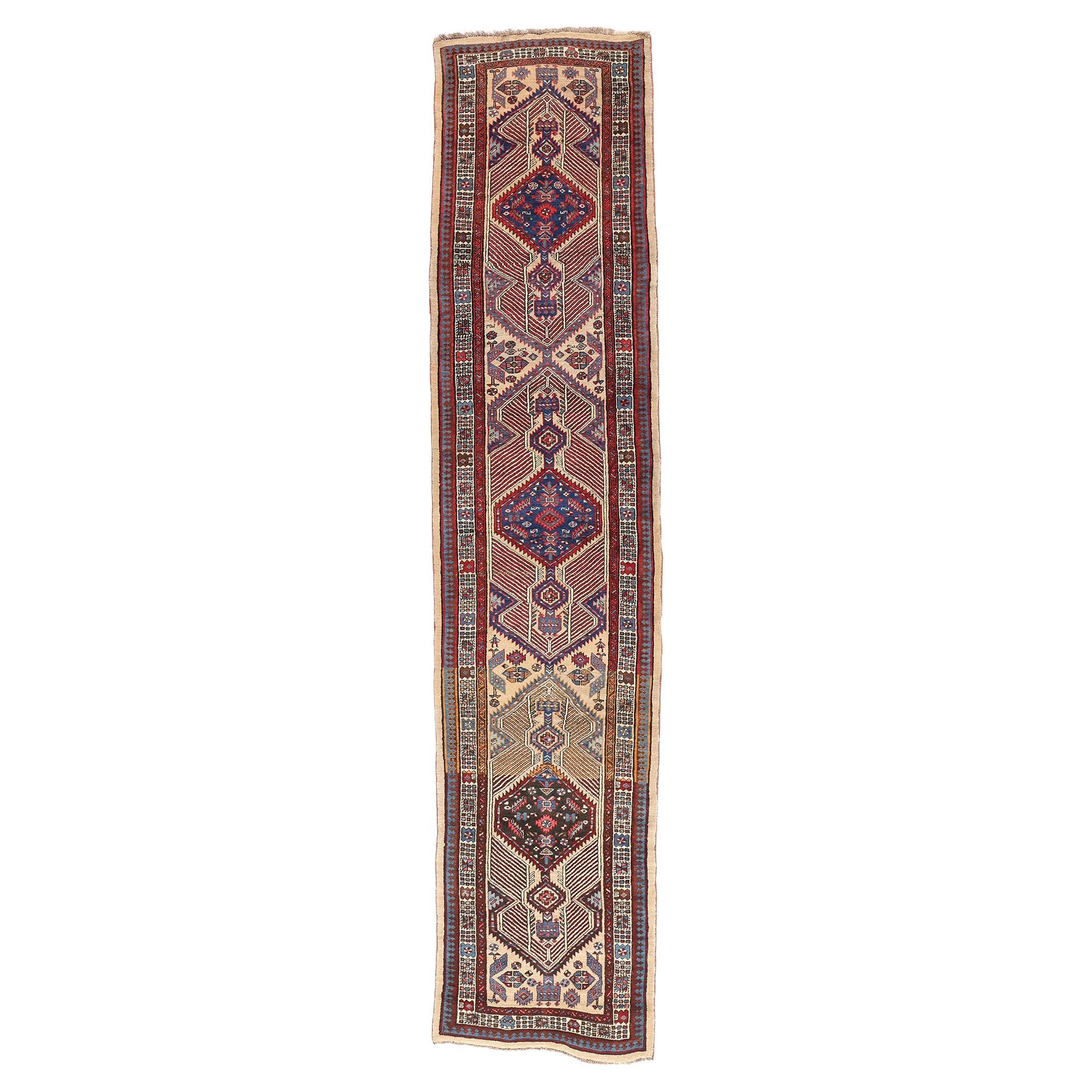 90035 Antique Persian Sarab Rug Runner, 03'04 x 14'09 For Sale