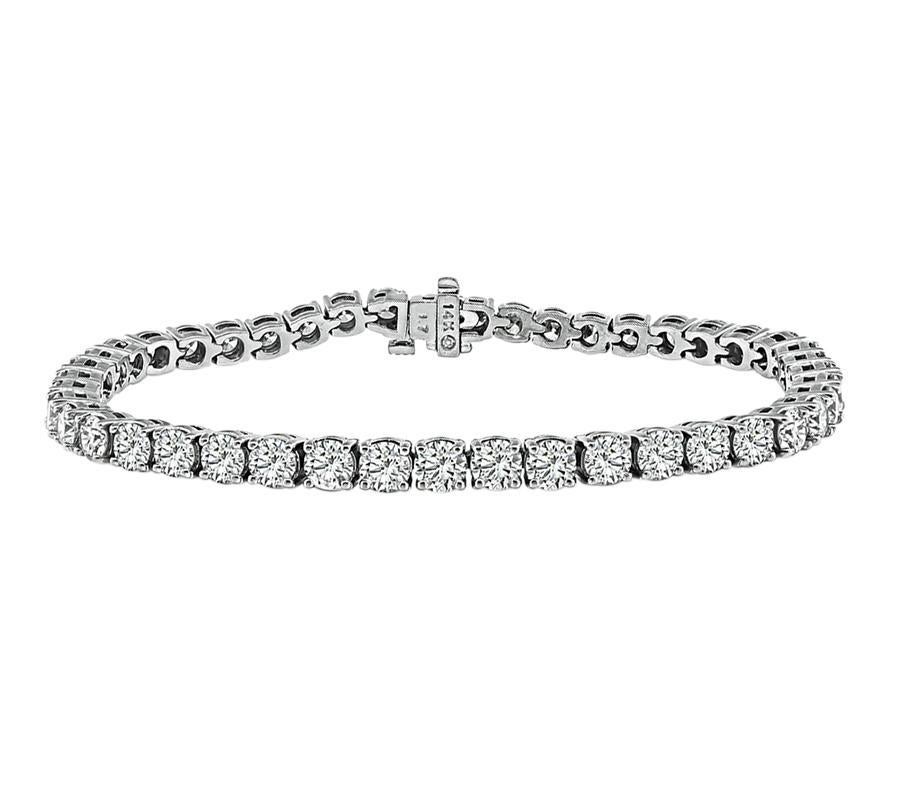 Round Cut 9.00ct Diamond Gold Tennis Bracelet For Sale