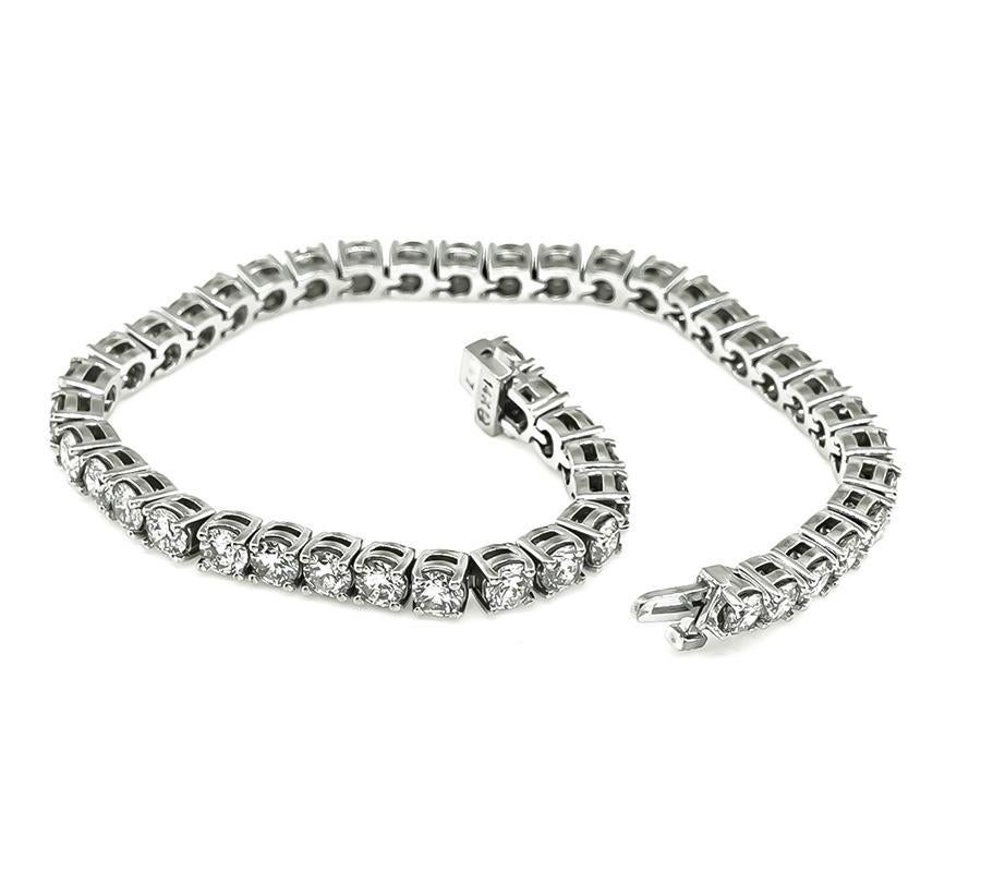 9.00ct Diamond Gold Tennis Bracelet In Good Condition For Sale In New York, NY