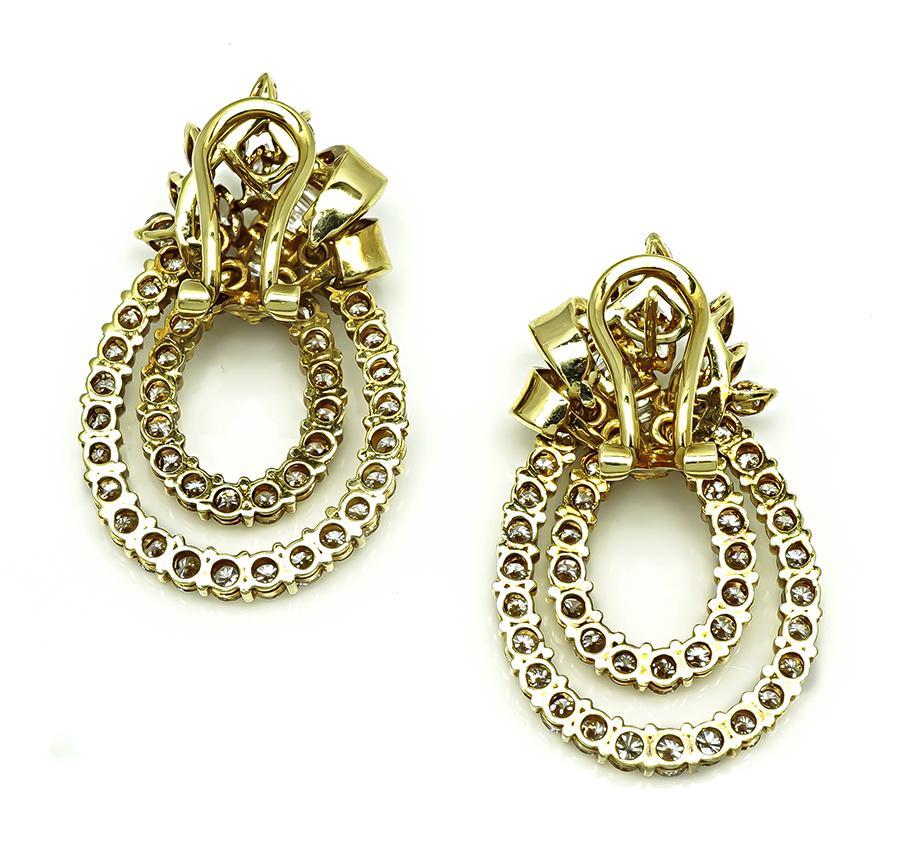 Orecchini in oro giallo con diamanti 9.00ct In condizioni buone in vendita a New York, NY