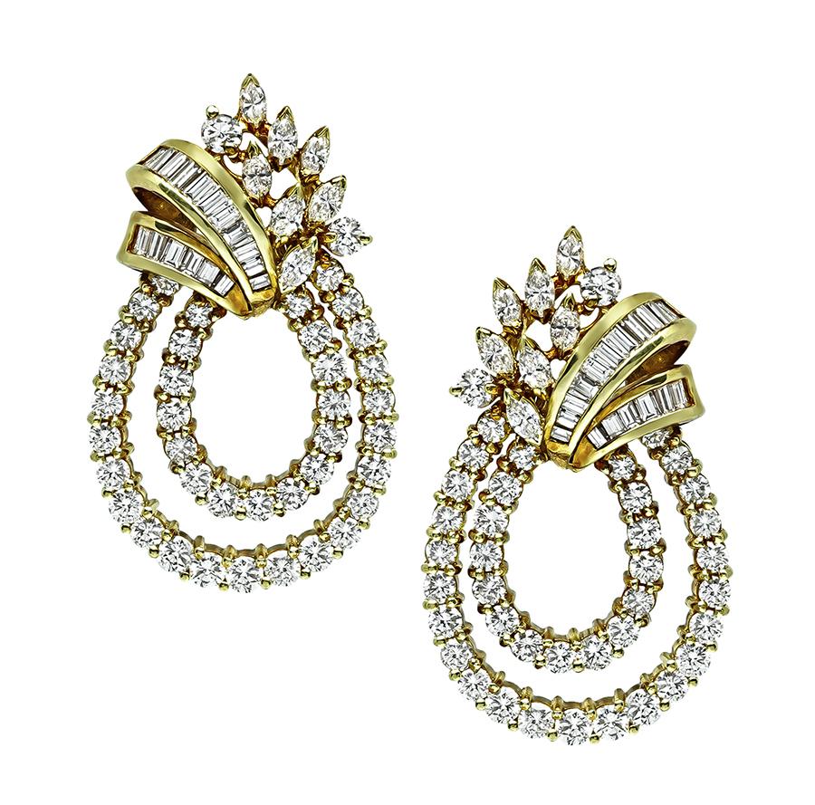 Pendientes de oro amarillo con diamantes de 9,00 ct